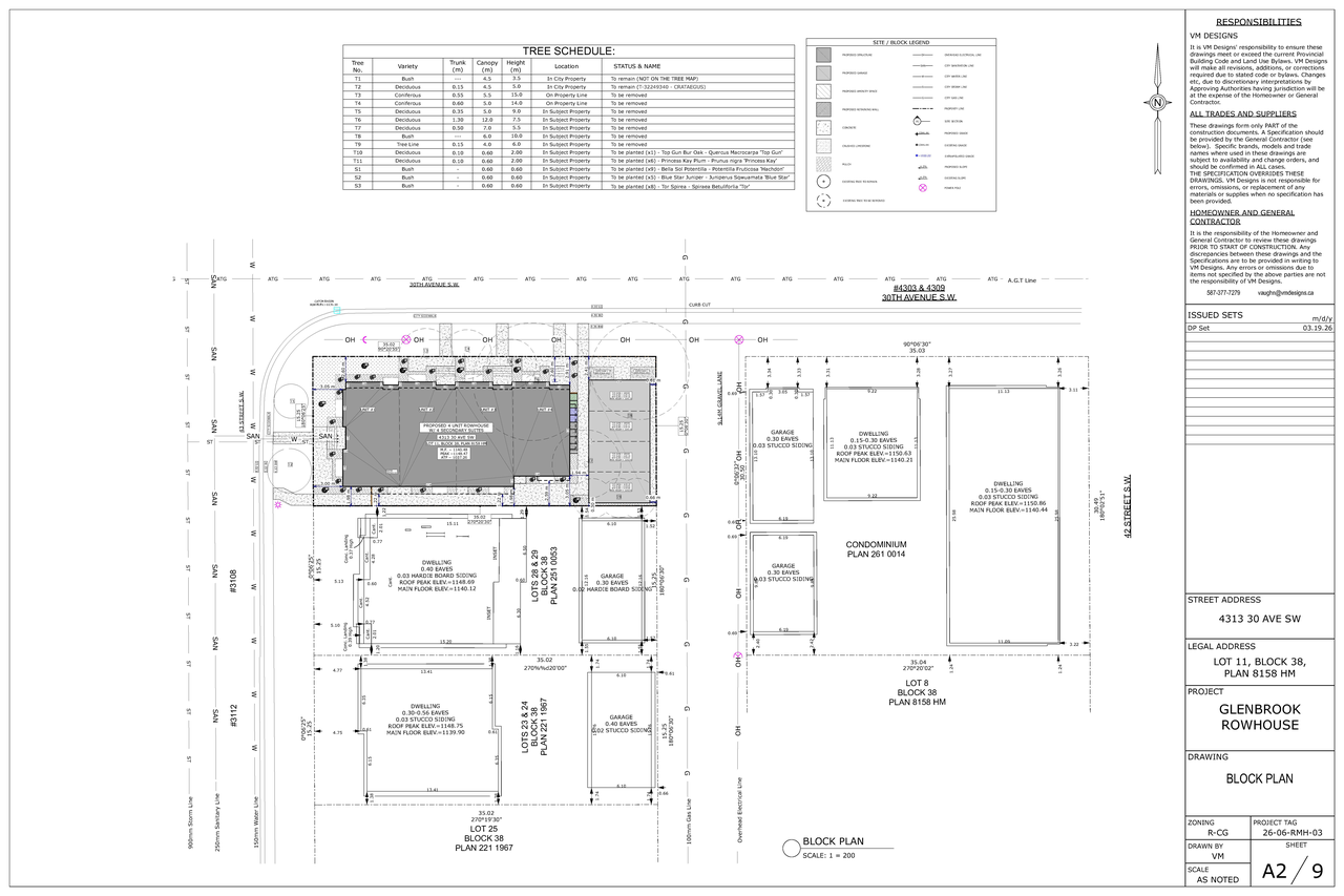 Construction site plan for project from page 2 of the file 'DP2026-01638 DMAP Plans Submitted (5MB) 2026-03-23'