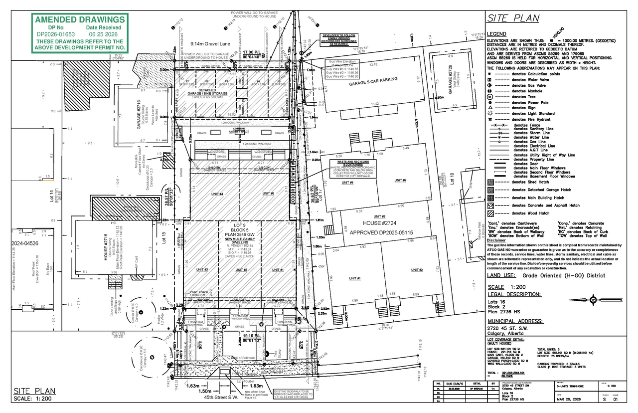 Construction site plan for project from page 1 of the file 'DP2026-01653 DMAP Plans (Amended) 2026-06-25 (2MB)'