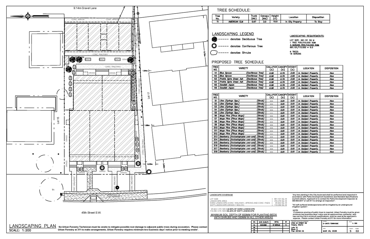 Construction site plan for project from page 3 of the file 'DP2026-01653 DMAP Plans (Amended) 2026-05-21 (6MB)'