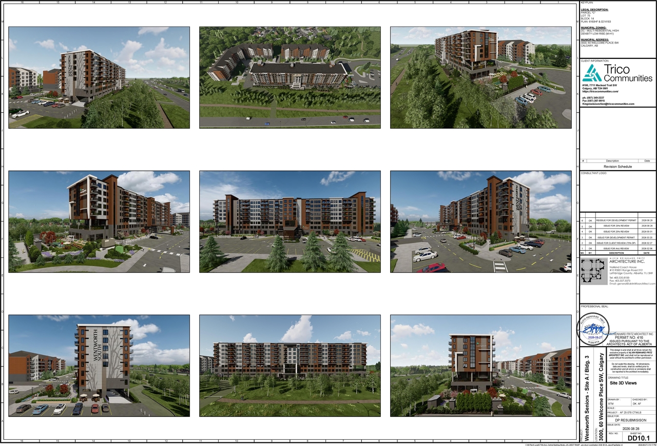 Rendering of building from page 7 of the file 'DP2026-01661 DMAP Plans (Amended) 2026-08-28 (14MB)'