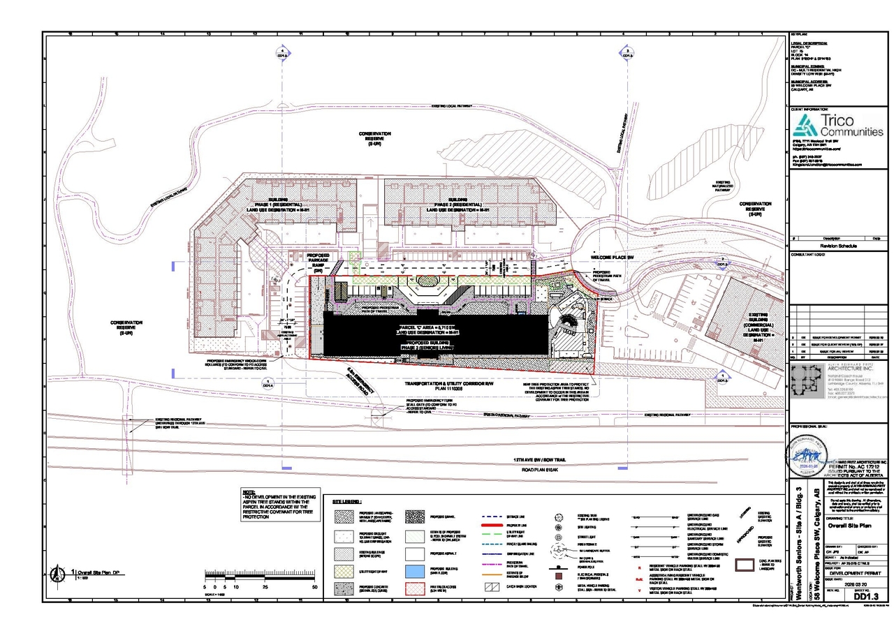 Construction site plan for project from page 3 of the file 'DP2026-01661 DMAP Plans Submitted (10MB) 2026-03-24'