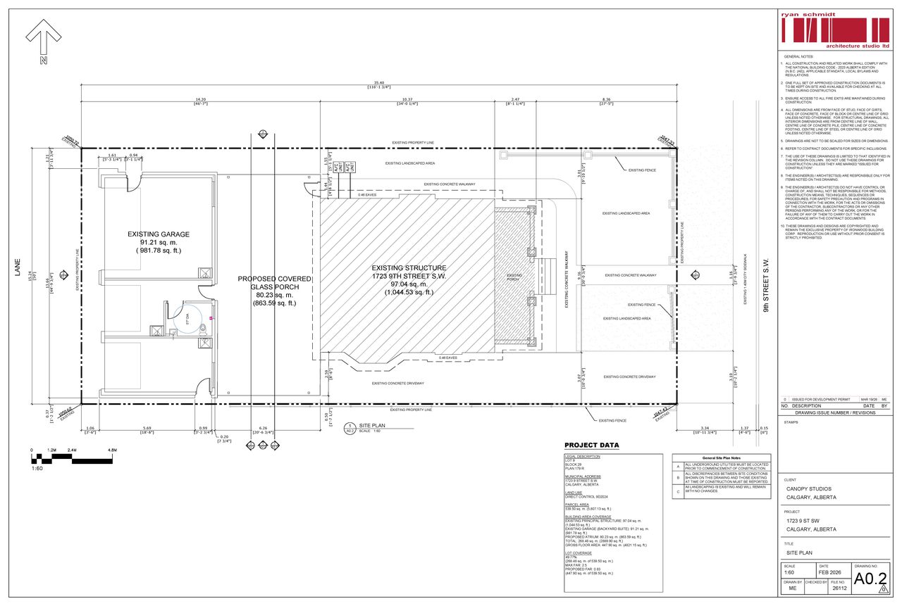 Construction site plan for project from page 1 of the file 'DP2026-01668 DMAP Plans Submitted (1MB) 2026-03-24'