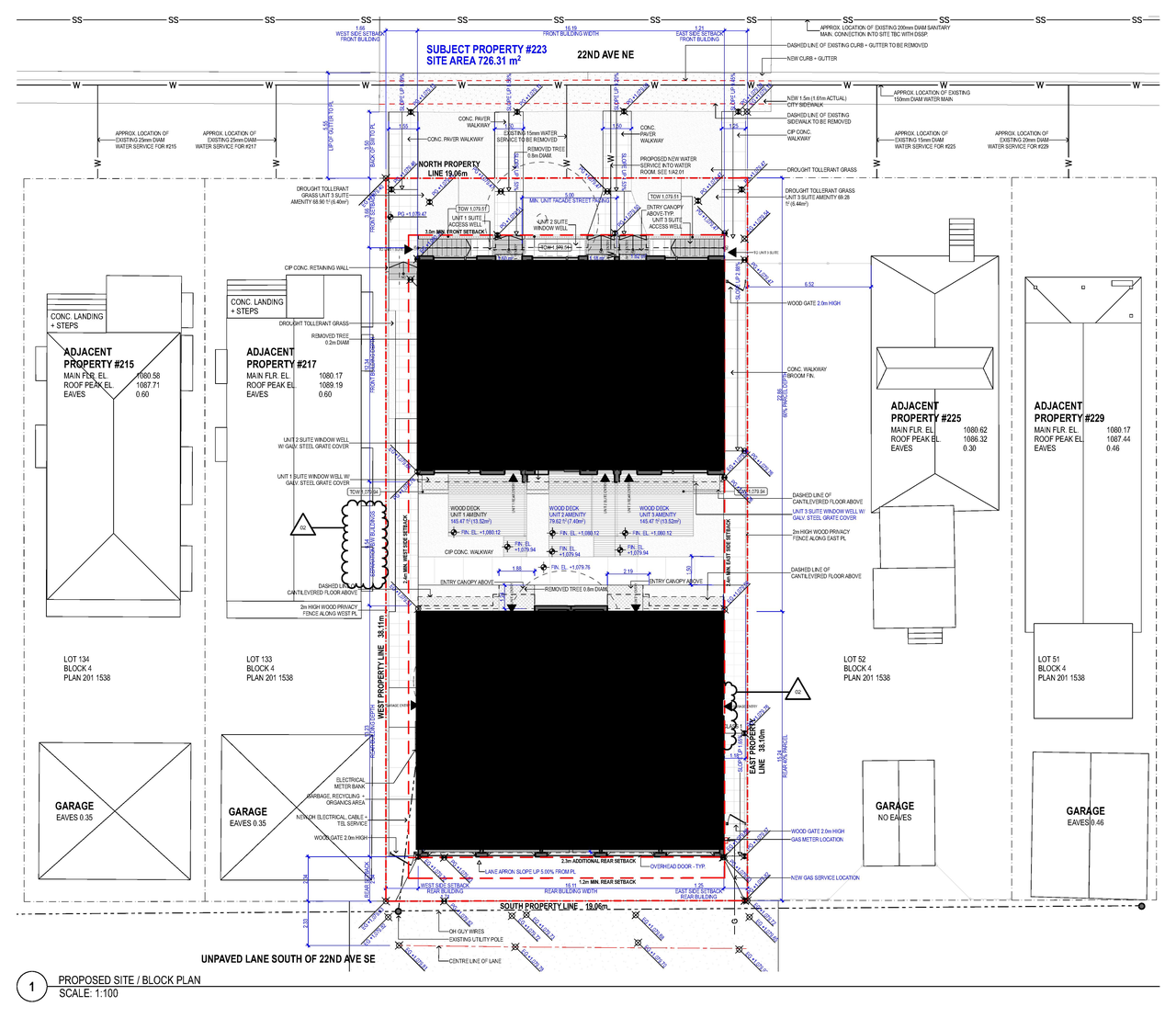 Construction site plan for project from page 6 of the file 'DP2026-01686 DMAP Plans (Amended) 2026-05-11 (6MB)'