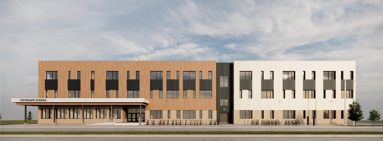 Rendering of building from page 1 of the file 'DP2026-01688 DMAP Plans (Submitted) 2026-03-25 (23MB)'