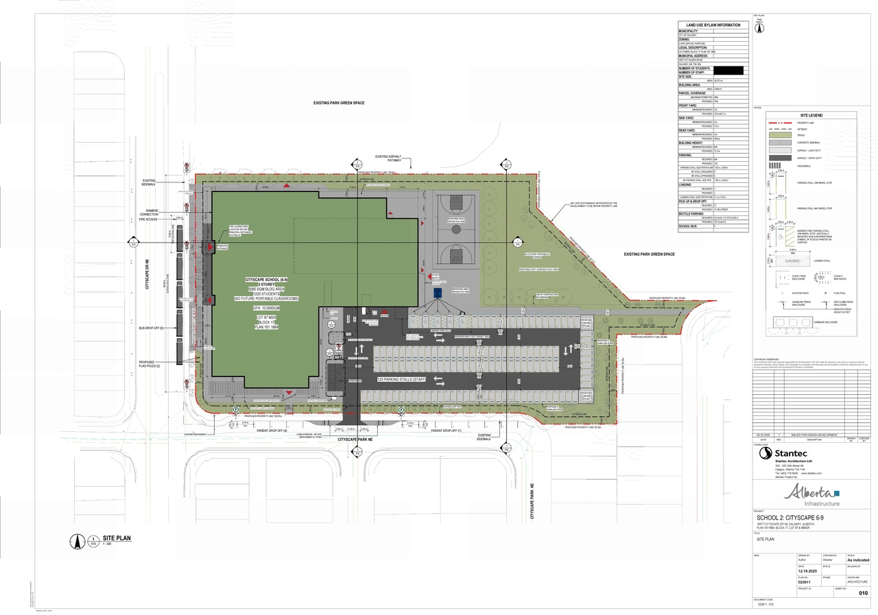 Construction site plan for project from page 2 of the file 'DP2026-01688 DMAP Plans (Submitted) 2026-03-25 (23MB)'