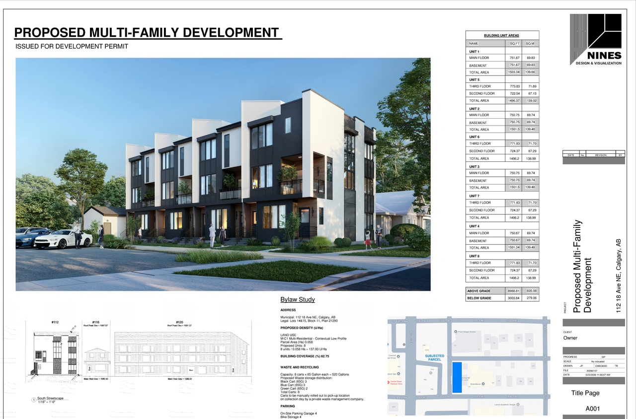 Rendering of building from page 1 of the file 'DP2026-01690 DMAP Plans (Submitted) 2026-03-25 (2MB)'