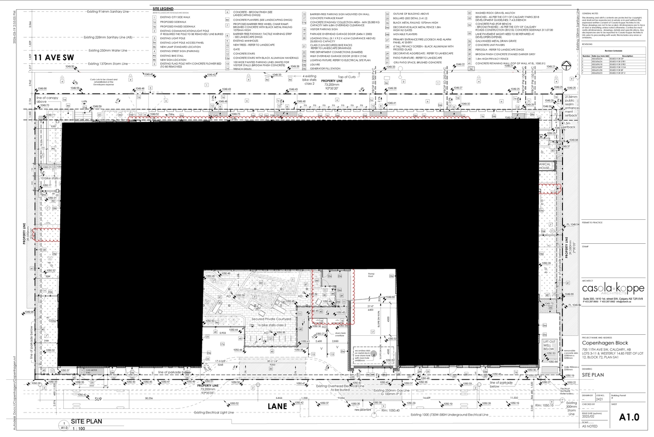 Construction site plan for project from page 5 of the file 'DP2026-01695 DMAP Plans (Submitted) 2026-03-25 (13MB)'