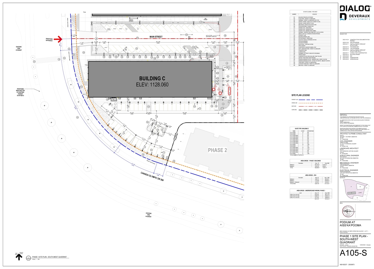 Construction site plan for project from page 1 of the file 'DP2026-01783 DMAP Plans (Submitted) 2026-03-27 (3MB)'