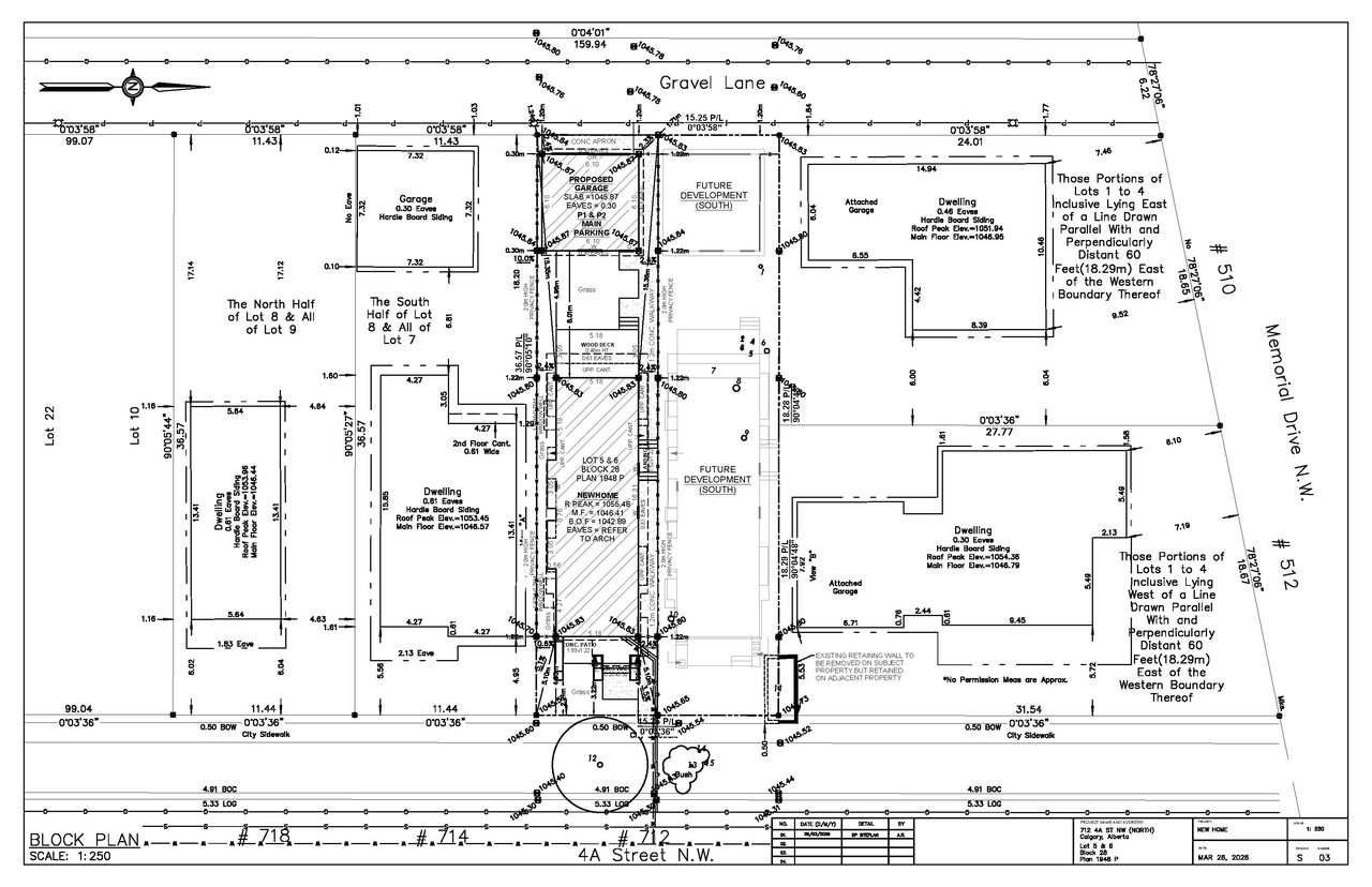 Construction site plan for project from page 2 of the file 'DP2026-01816 DMAP Plans Submitted (2MB) 2026-03-31'