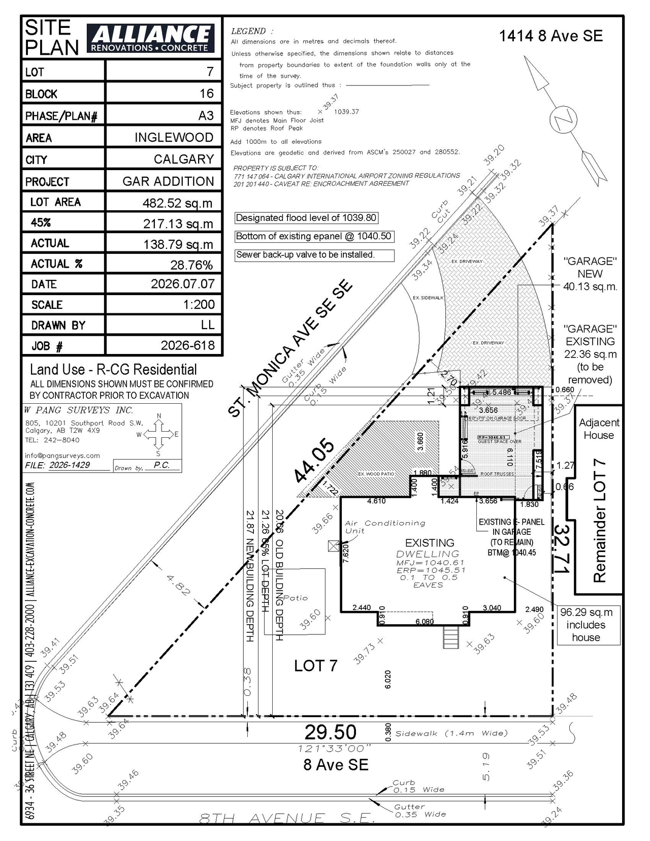 Construction site plan for project from page 1 of the file 'DP2026-01819 - DMAP DECISION RENDERED (3MB) 2026-07-15'