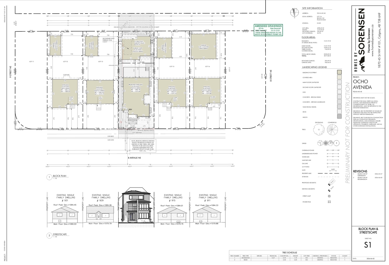Construction site plan for project from page 1 of the file 'DP2026-01875 - DMAP Plans Amended (8MB) 2026-06-05'