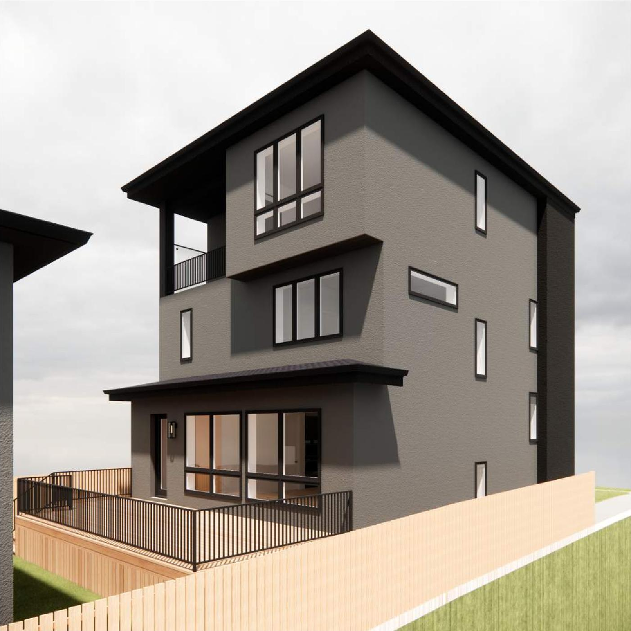 Rendering of building from page 7 of the file 'DP2026-01875 - DMAP Plans Amended (8MB) 2026-06-05'