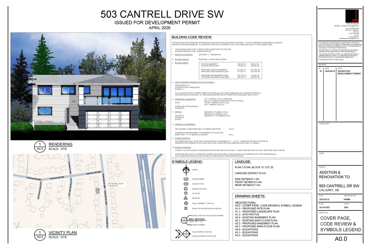 Construction site plan for project from page 1 of the file 'DP2026-01879 DMAP Plans (Submitted) 2026-04-02 (2MB)'