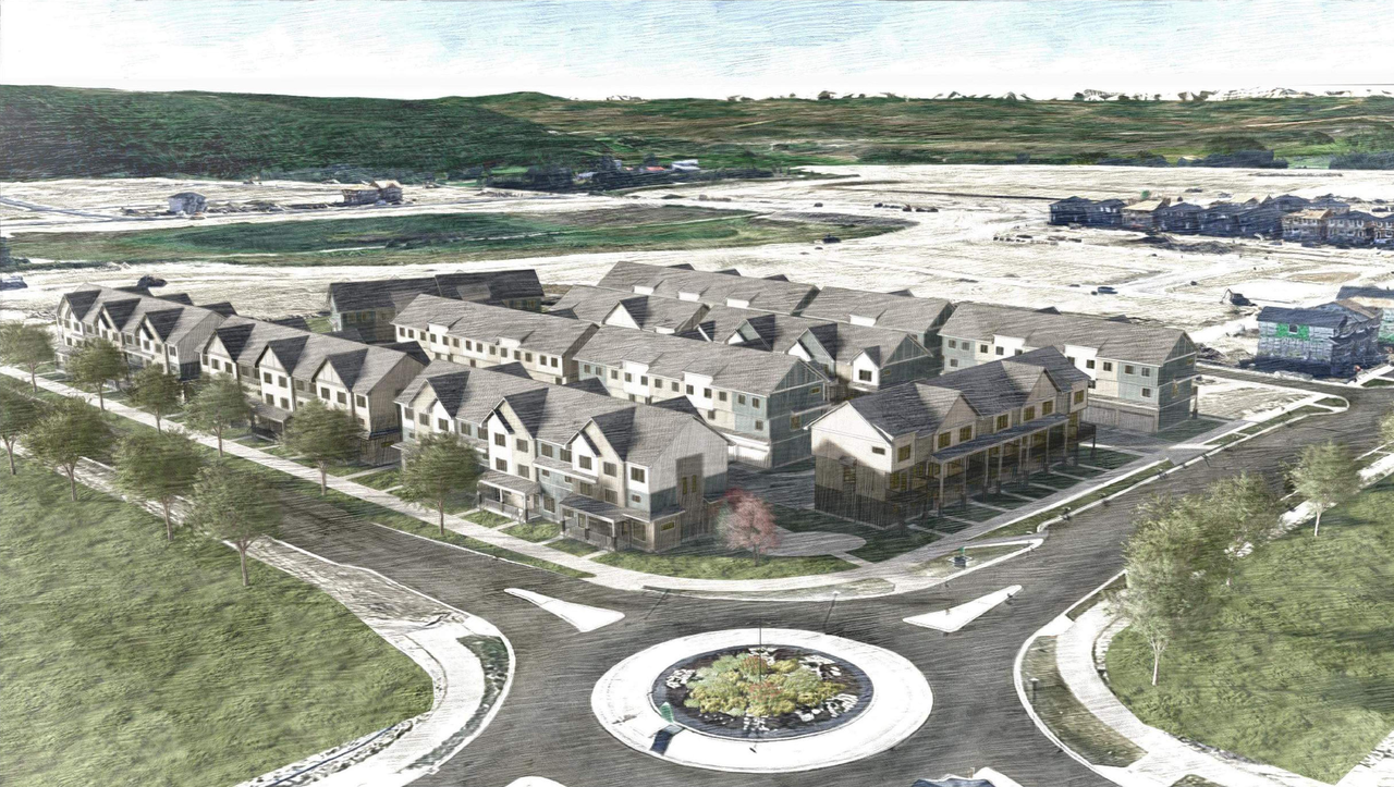 Rendering of building from page 1 of the file 'DP2026-01887 DMAP Plans (Submitted) 2026-04-02 (15MB)'