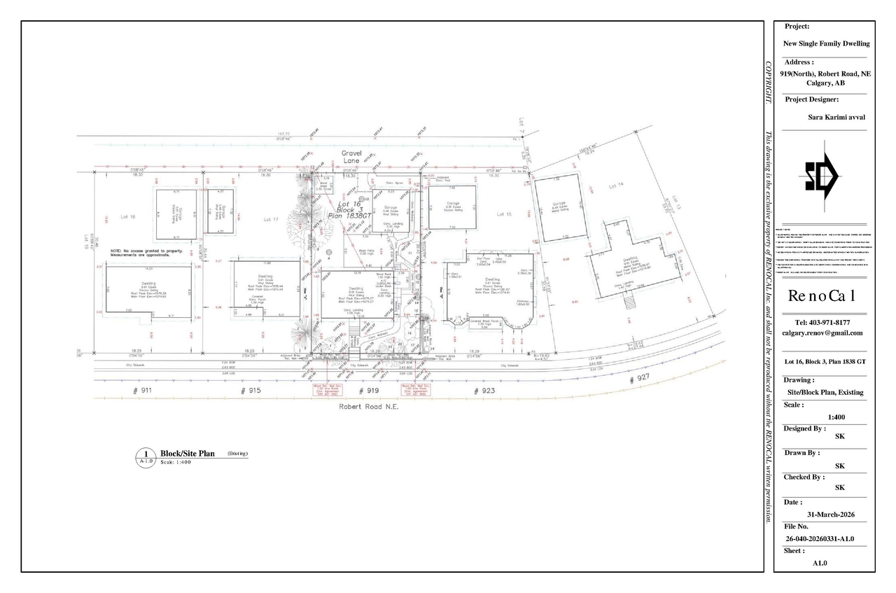 Construction site plan for project from page 1 of the file 'DP2026-01901 DMAP Plans Submitted 2026-04-07 603KB'