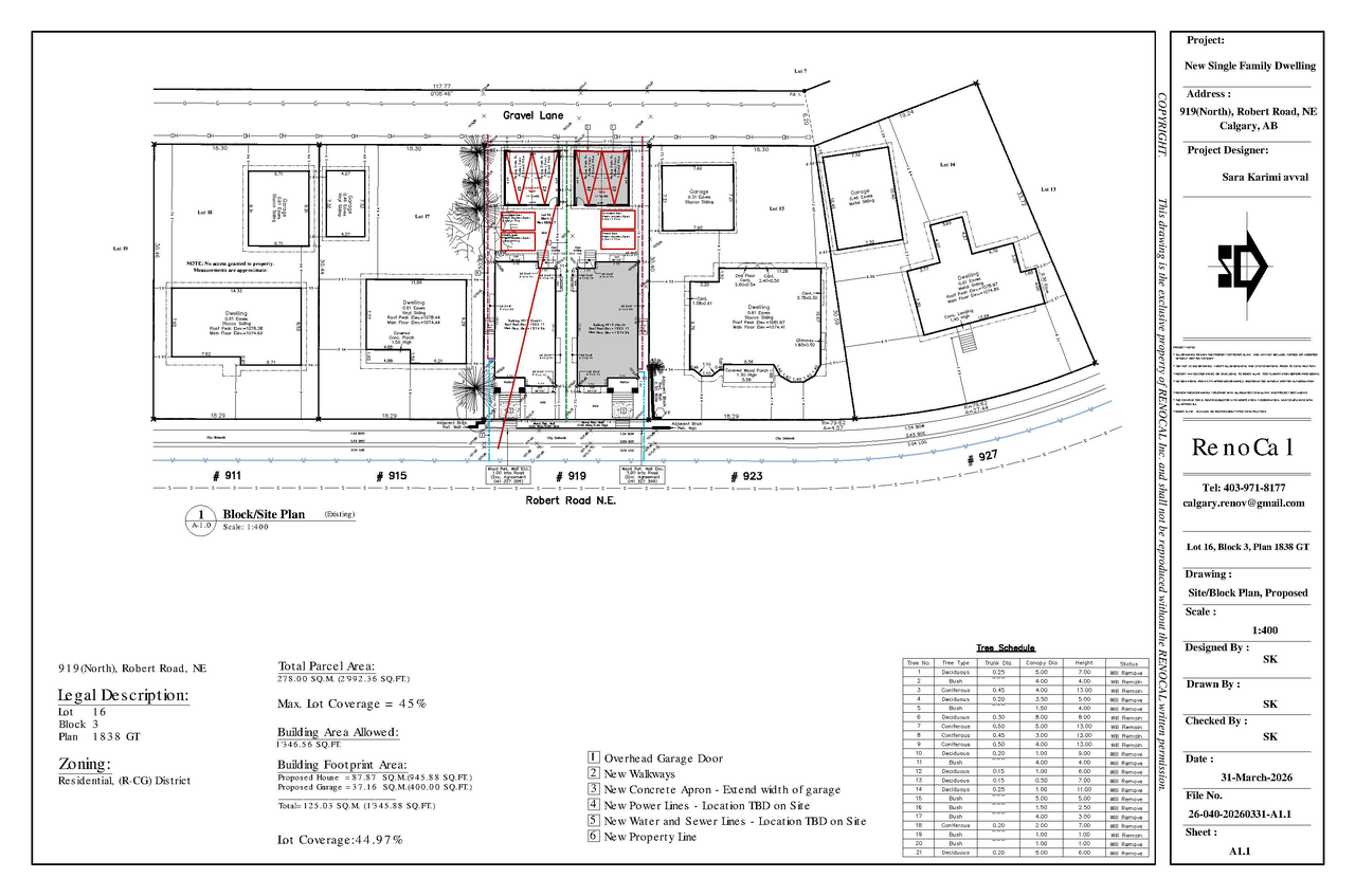 Construction site plan for project from page 2 of the file 'DP2026-01901 DMAP Plans Submitted 2026-04-07 603KB'