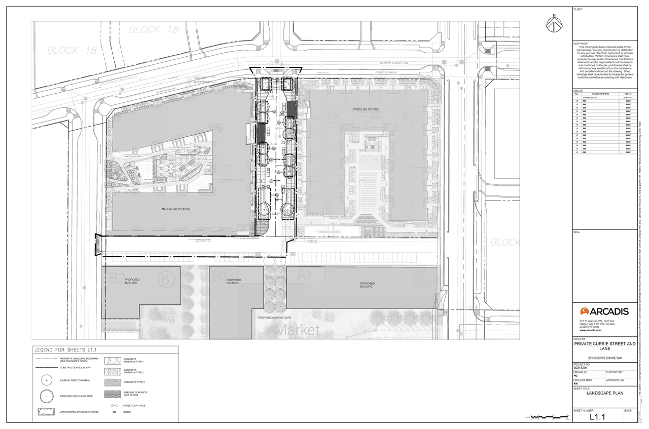 Construction site plan for project from page 3 of the file 'DP2026-01919 DMAP Plans (Submitted)2026-04-06 (5MB)'
