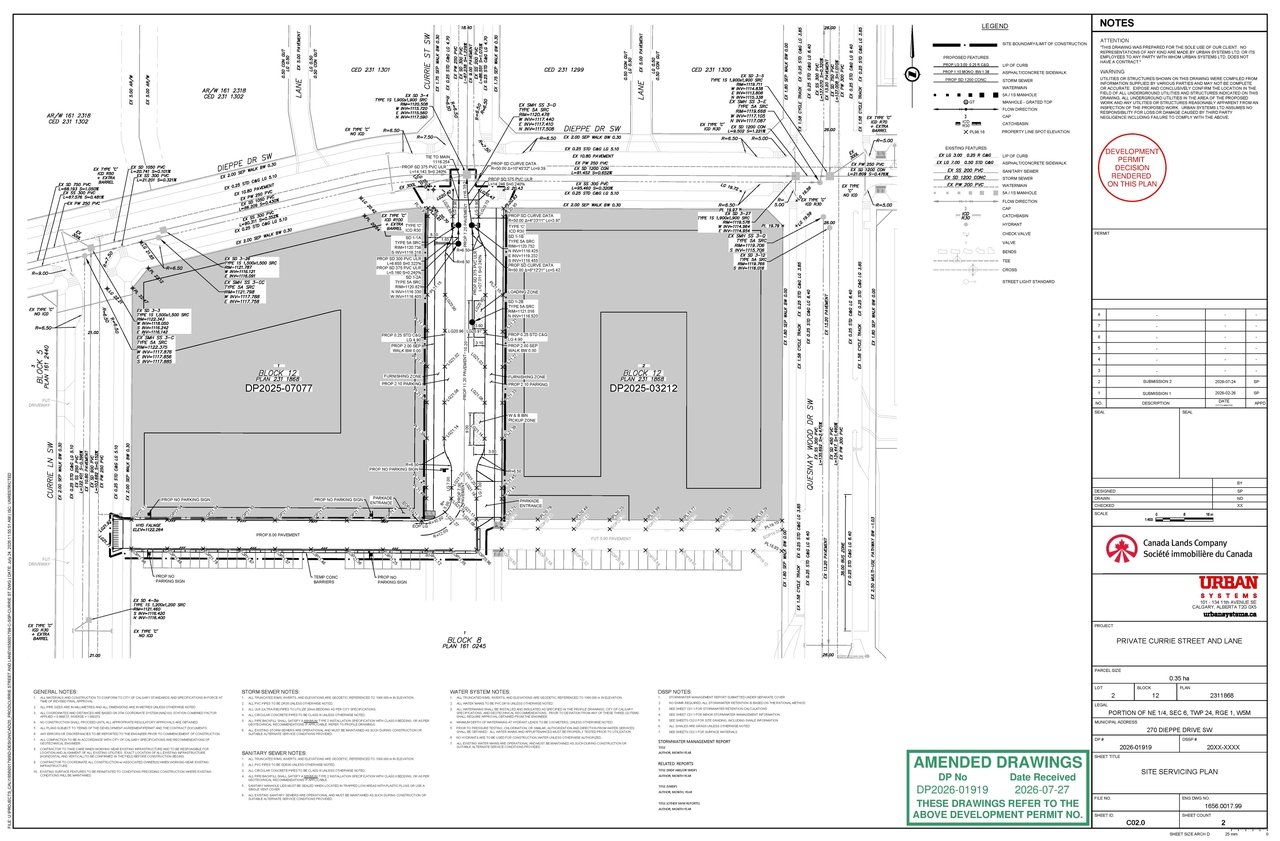 Construction site plan for project from page 3 of the file 'DP2026-01919 - DMAP PLANS - DECISION RENDERED - 2026-08-26 (6MB)'
