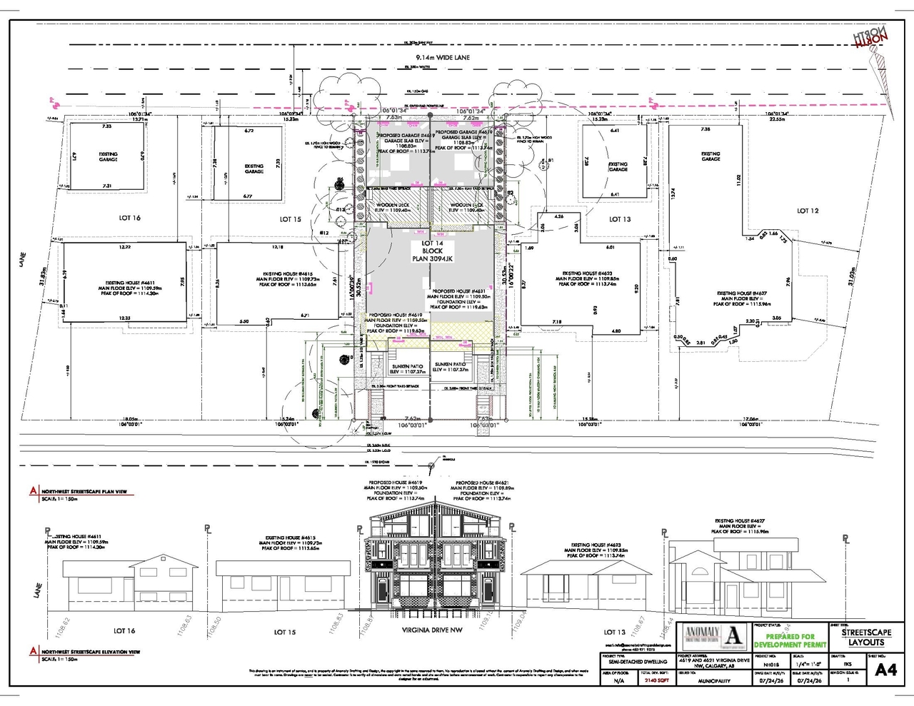 Construction site plan for project from page 4 of the file 'DP2026-01941 DMAP Plans (amended) 2026-07-29 (4MB)'