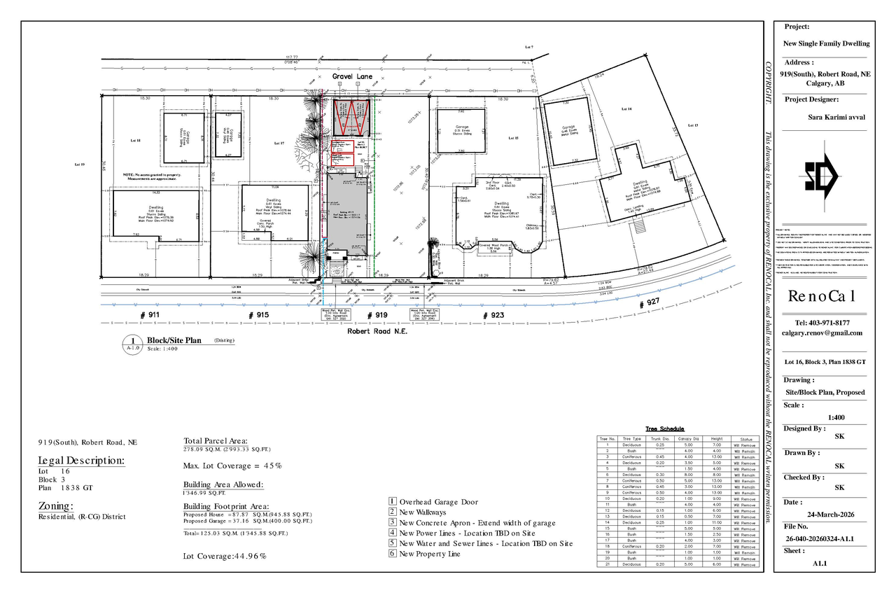 Construction site plan for project from page 3 of the file 'DP2026-01993 DMAP Plans Submitted 2026-04-09 700KB'