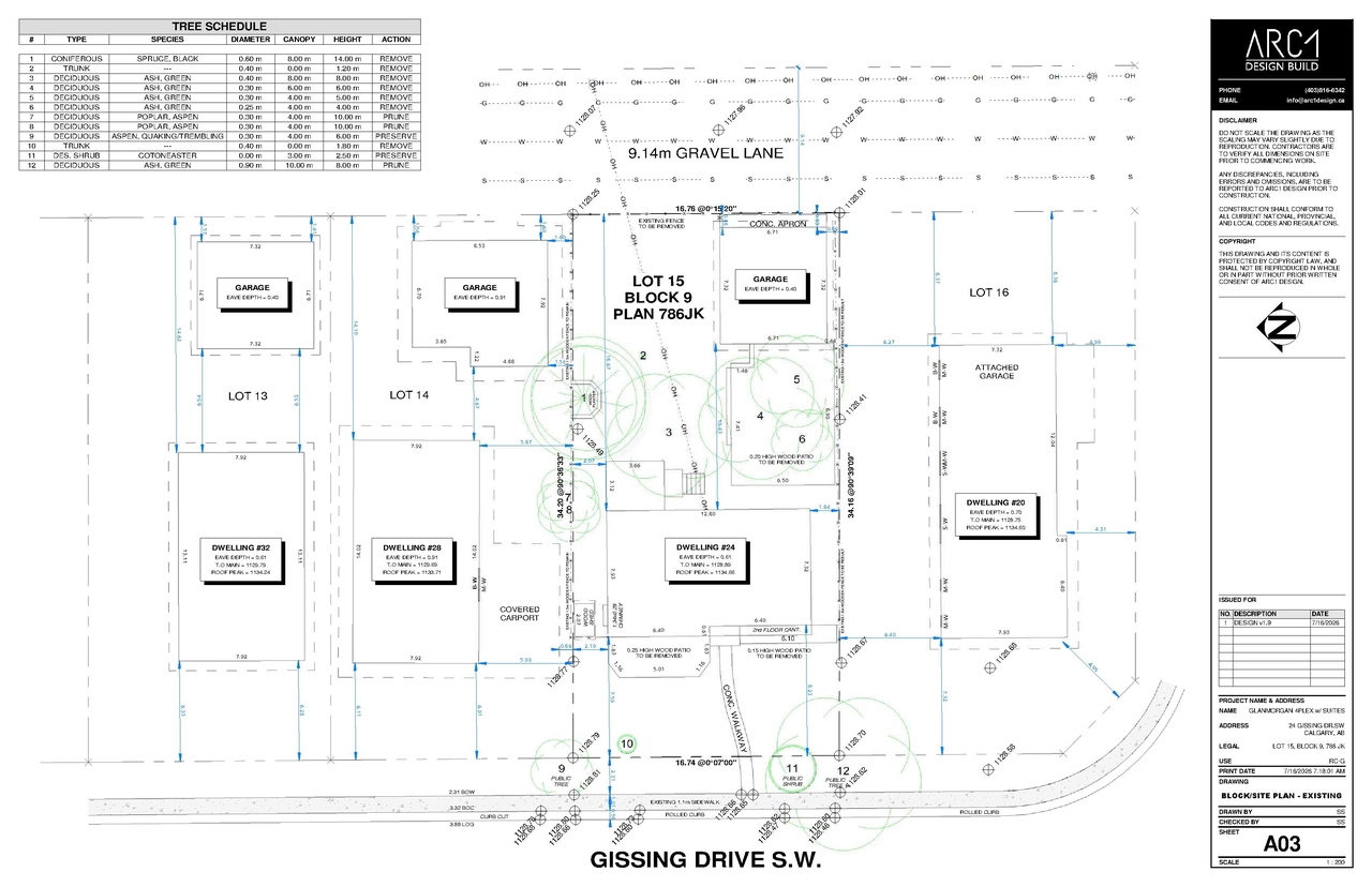 Construction site plan for project from page 4 of the file 'DP2026-01994-DMAP Plans Amended 2026-07-16 3MB'