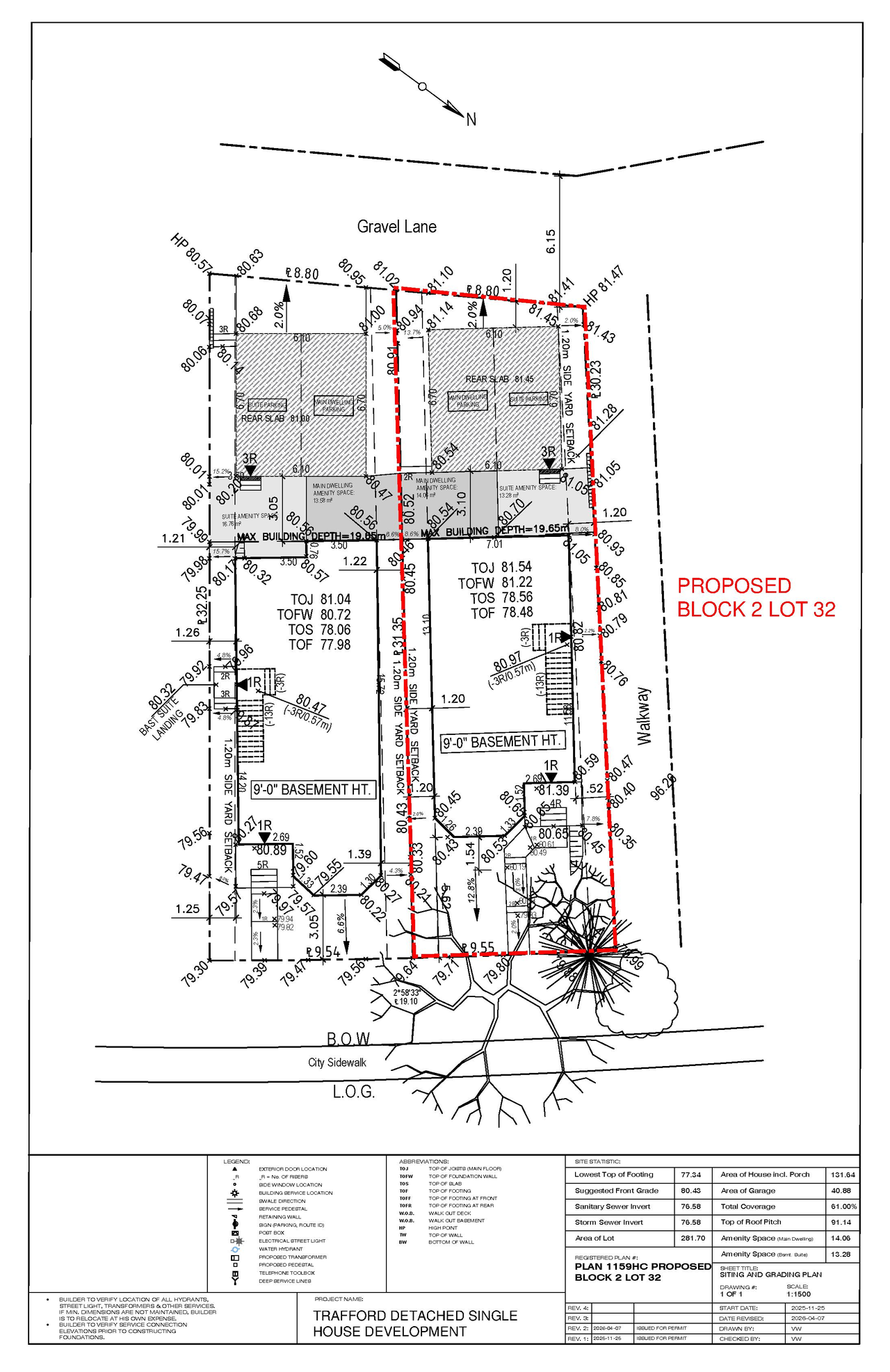 Construction site plan for project from page 1 of the file 'DP2026-02026 DMAP Plans (Submitted) 2026-04-09 (2MB)'
