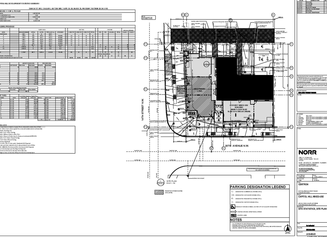 Construction site plan for project from page 1 of the file 'DP2026-02048 - DMAP Plans (Submitted) 2026-07-17 (1MB)'