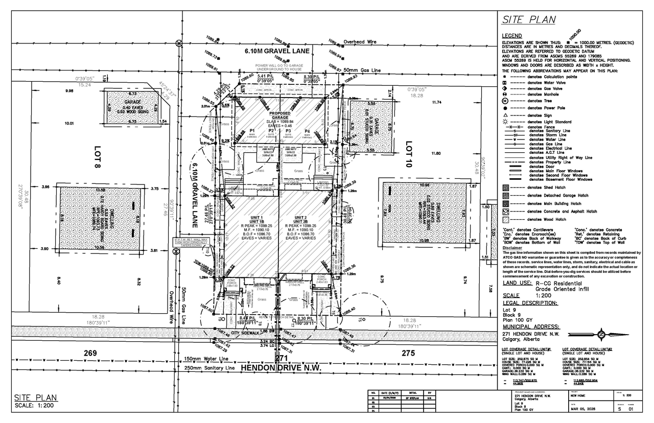 Construction site plan for project from page 1 of the file 'DP2026-02063 DMAP Plans (Submitted) 2026-04-14 (2MB)'