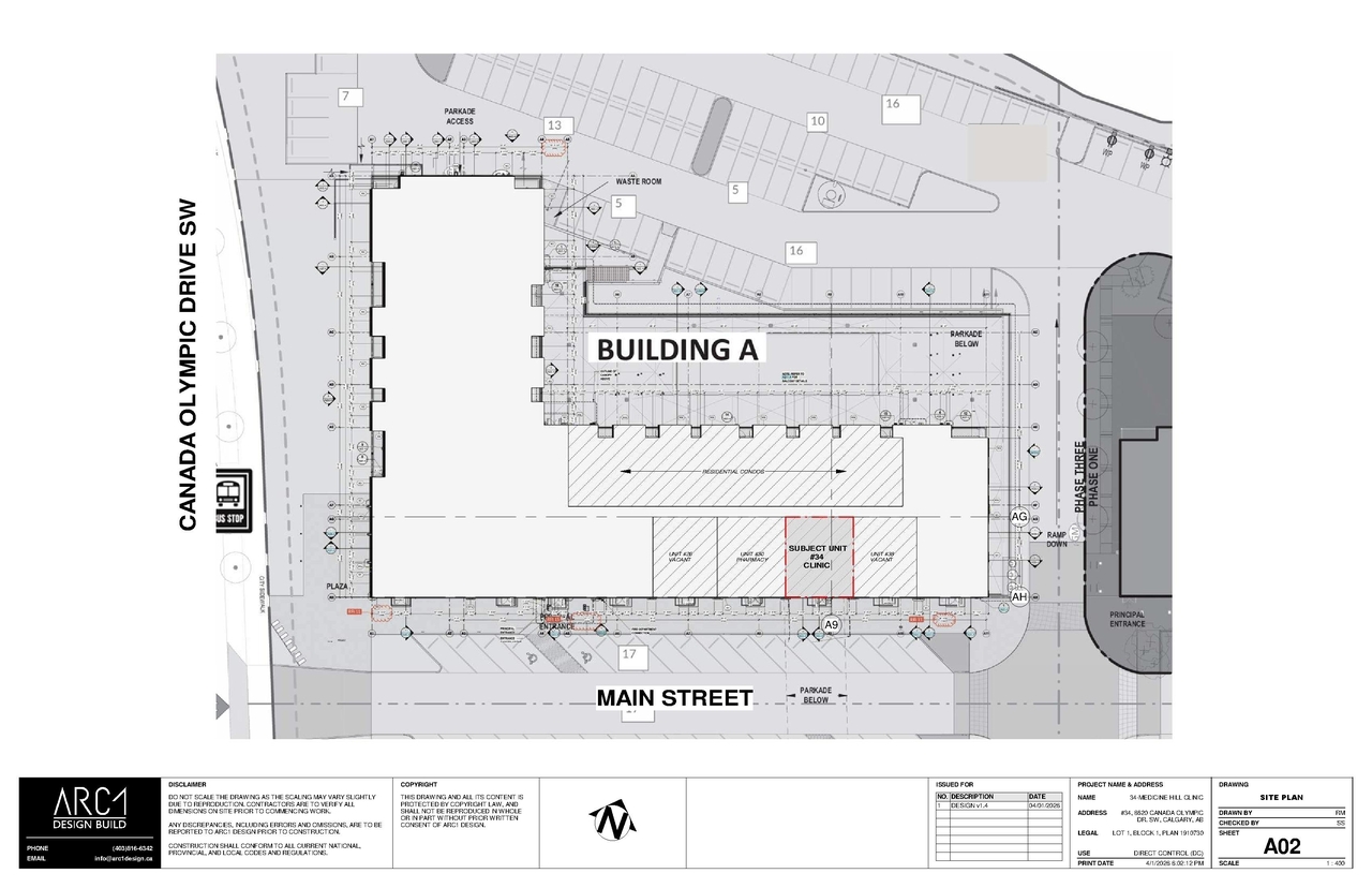 Construction site plan for project from page 2 of the file 'DP2026-02065 - DMAP PLANS - Submitted - 2026-04-13 (1MB)'