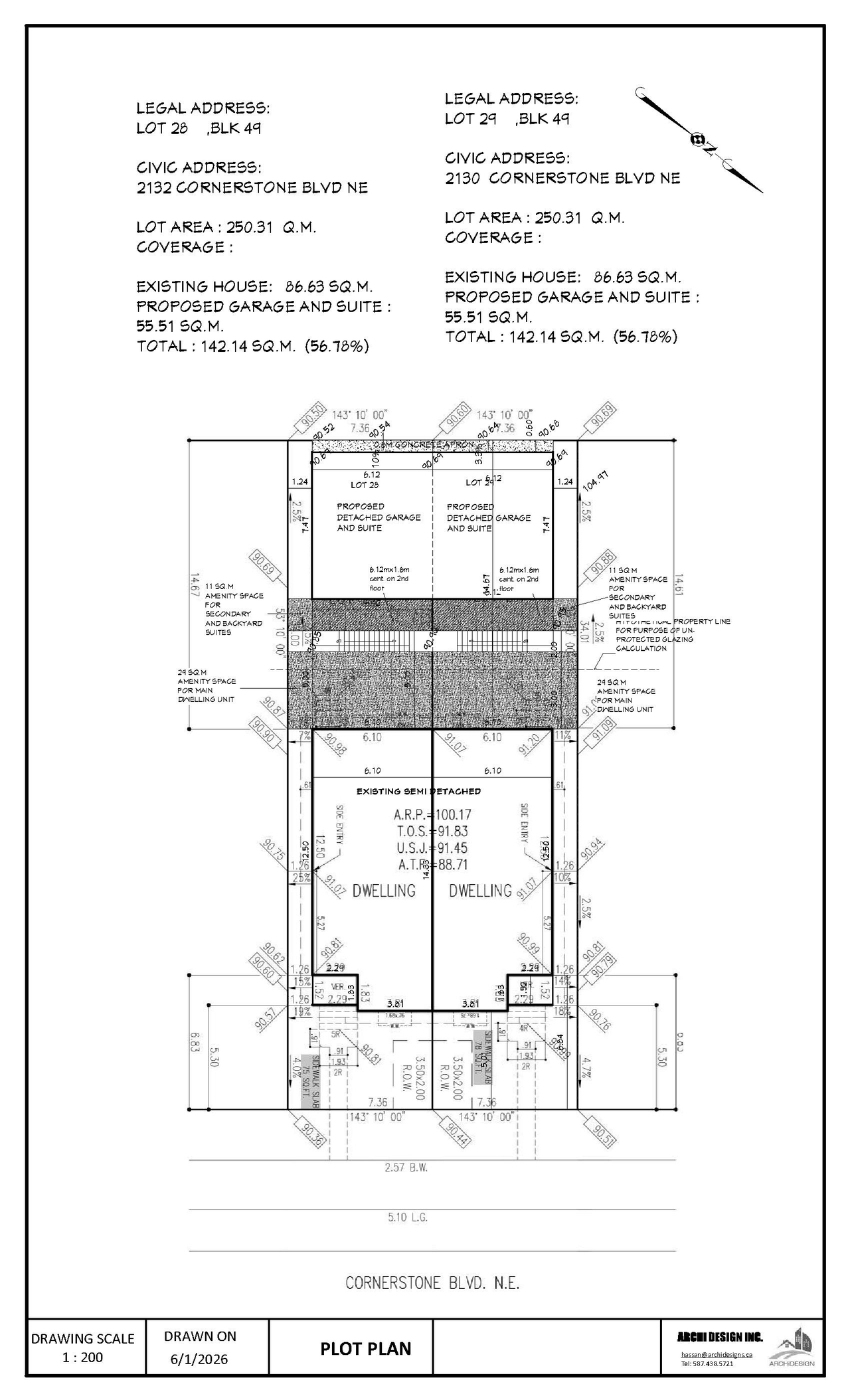 Construction site plan for project from page 1 of the file 'DP2026-02069 DMAP Plans (Amended) 2026-06-08 (4MB)'