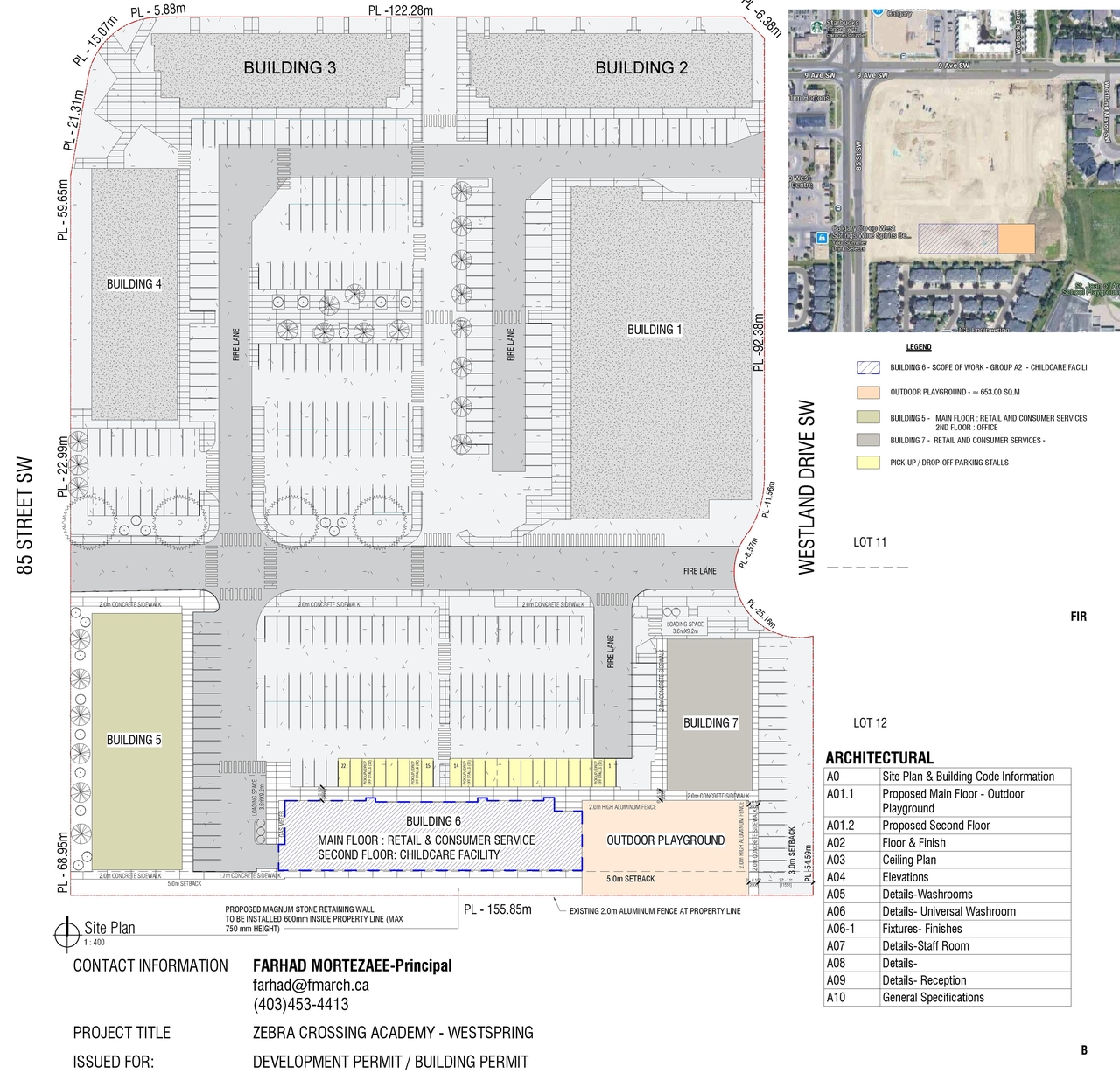 Construction site plan for project from page 1 of the file 'DP2026-02093 DMAP Plans (Submitted)2026-04-13 (2MB)'