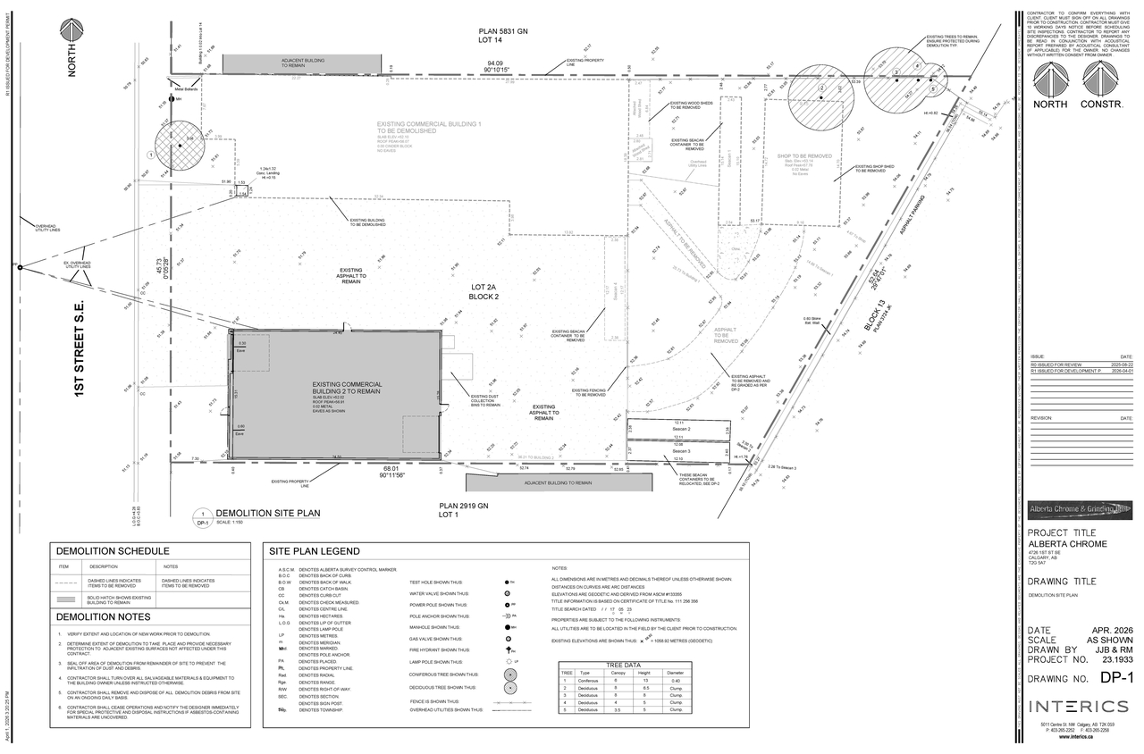 Construction site plan for project from page 2 of the file 'DP2026-02207 DMAP Plans (Submitted)2026-04-16 (2MB)'