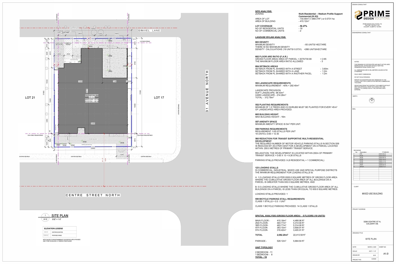 Construction site plan for project from page 5 of the file 'DP2026-02223 DMAP Plans Submitted (3MB) 2026-07-22'