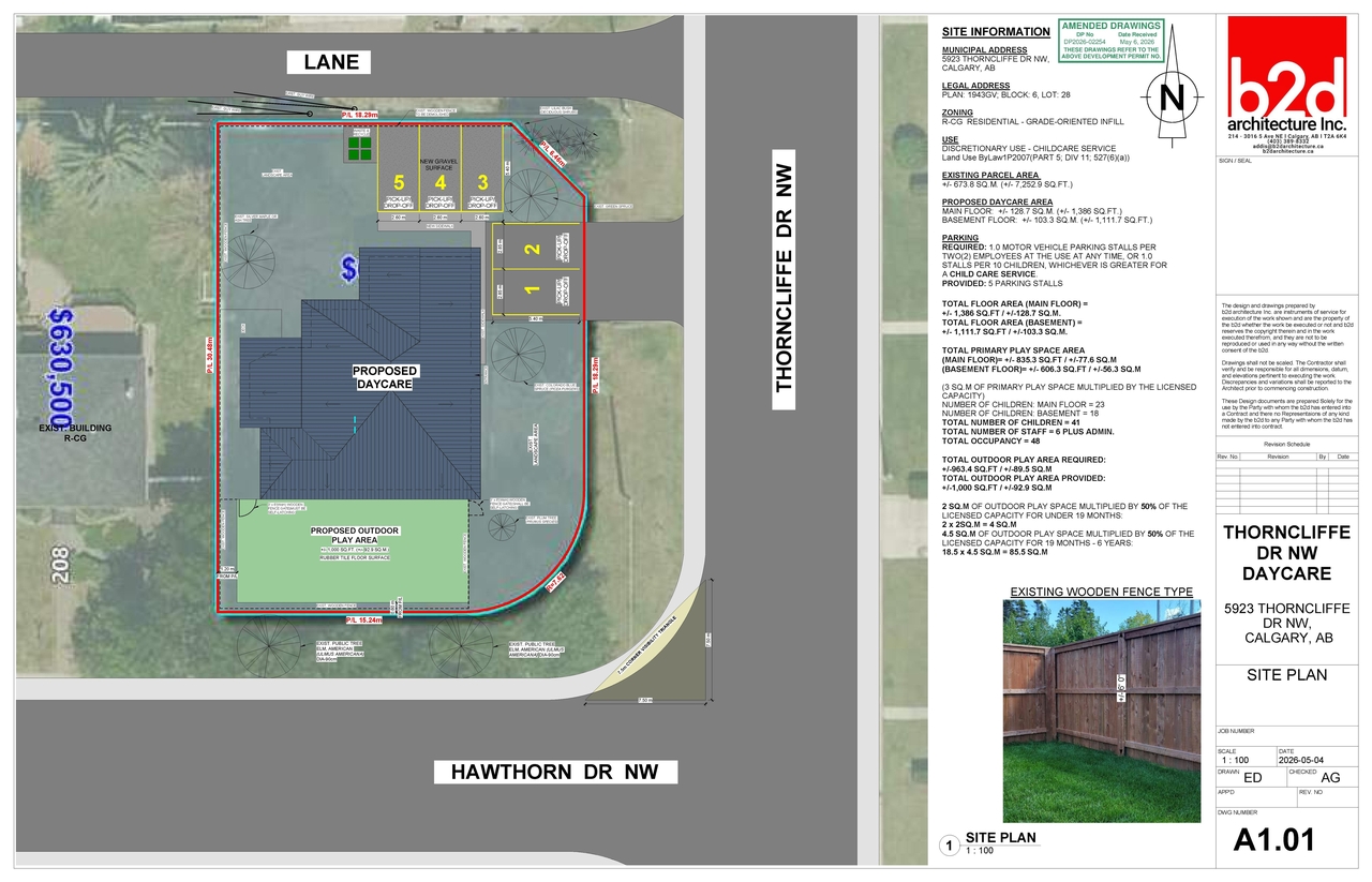 Construction site plan for project from page 1 of the file 'DP2026-02254 DMAP Plans (Submitted)2026-04-19 (1MB)'