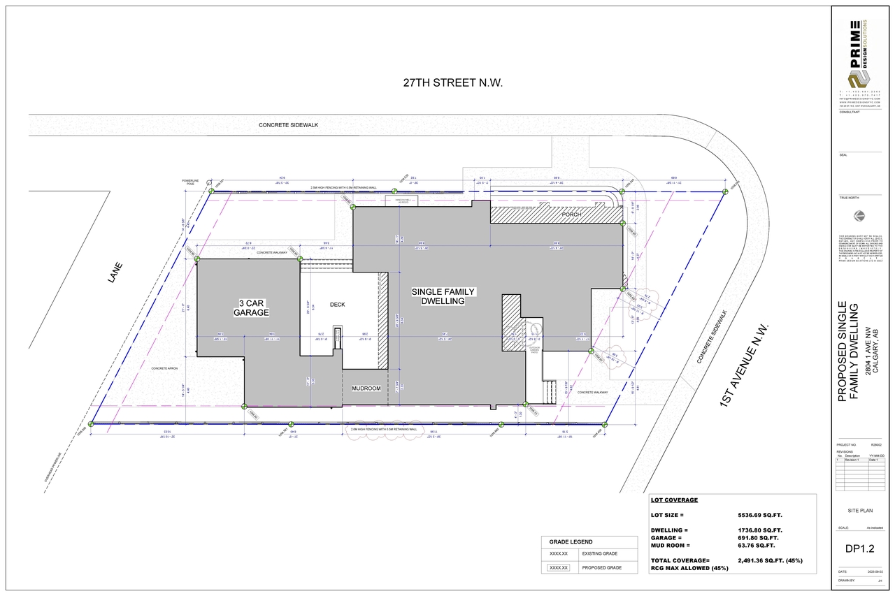 Construction site plan for project from page 4 of the file 'DP2026-02255 DMAP Plans (amended) 2026-07-08 (3MB)'