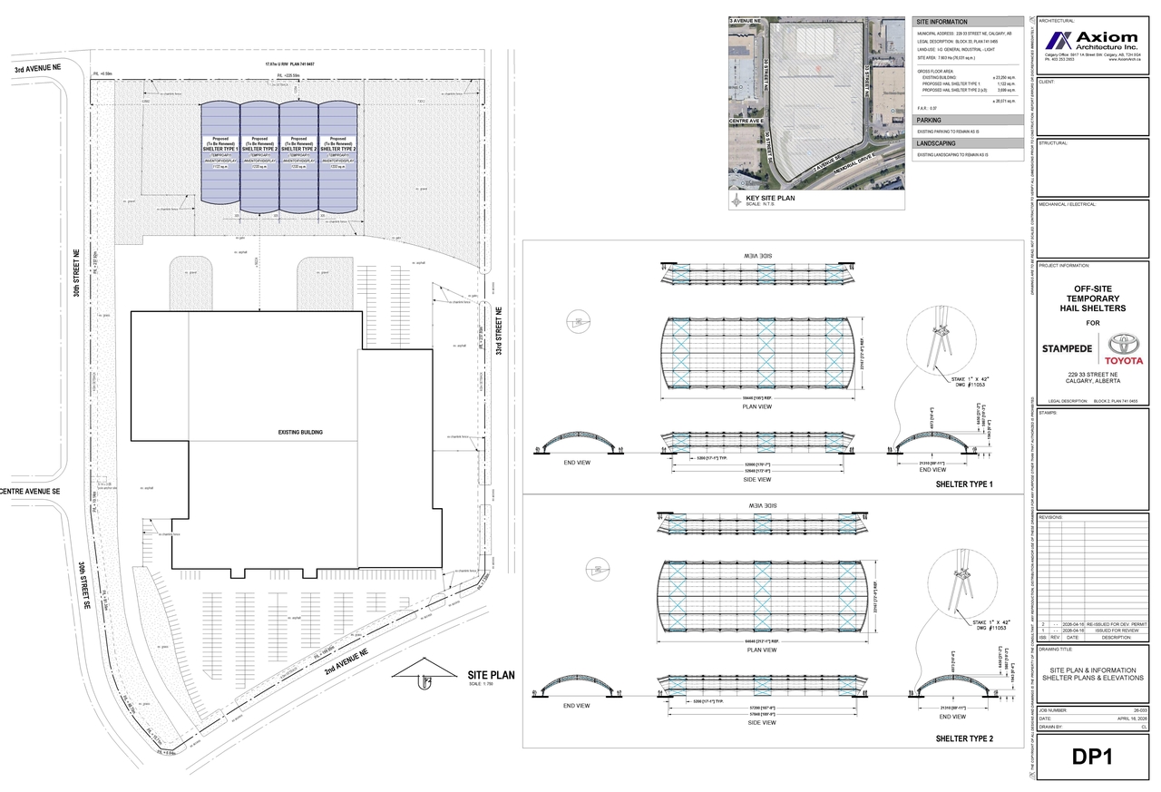 Construction site plan for project from page 1 of the file 'DP2026-02258 DMAP Plans (Submitted) 2026-04-19 (4MB)'