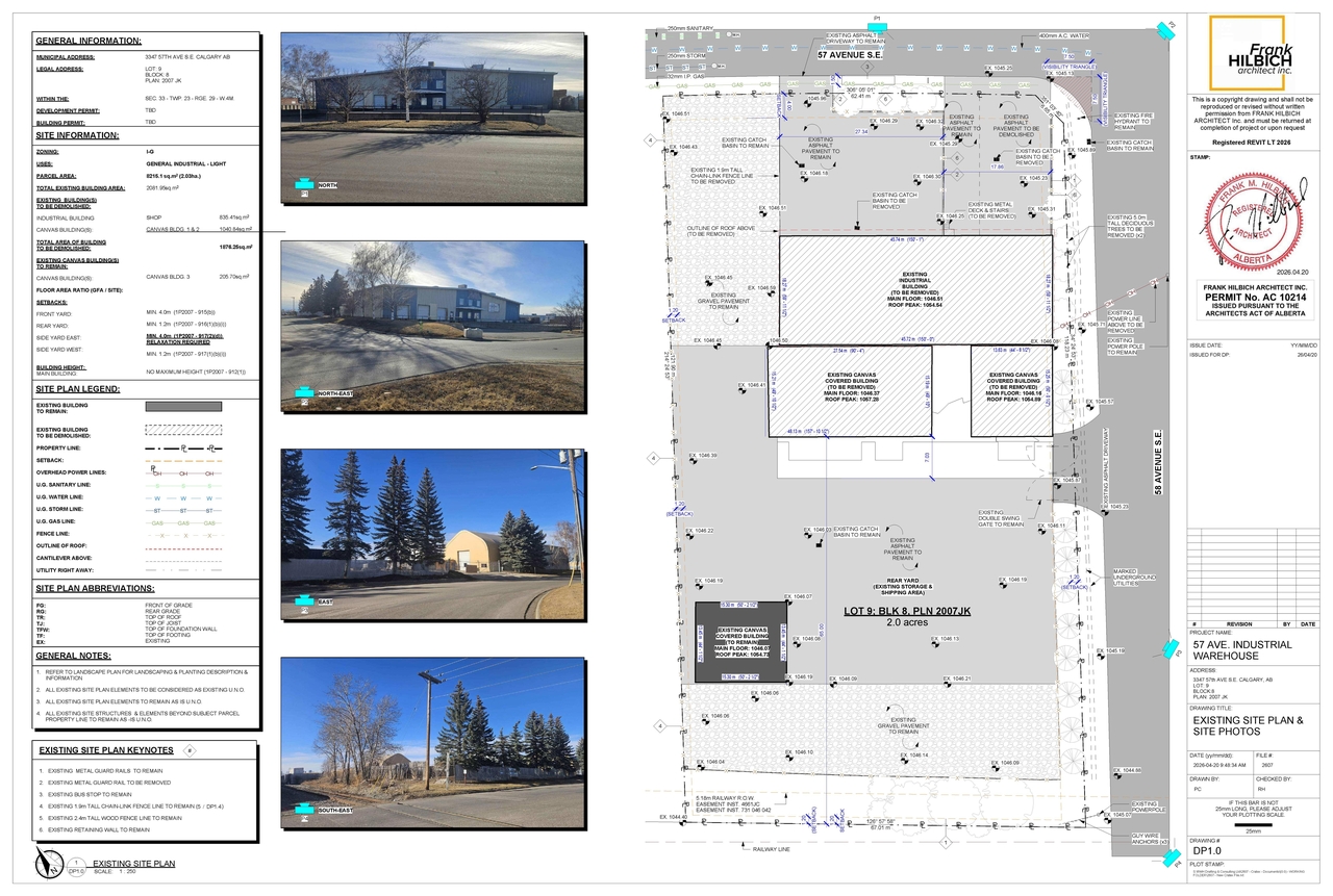 Construction site plan for project from page 2 of the file 'DP2026-02327 DMAP Plans (Submitted) 2026-04-22 (7MB)'