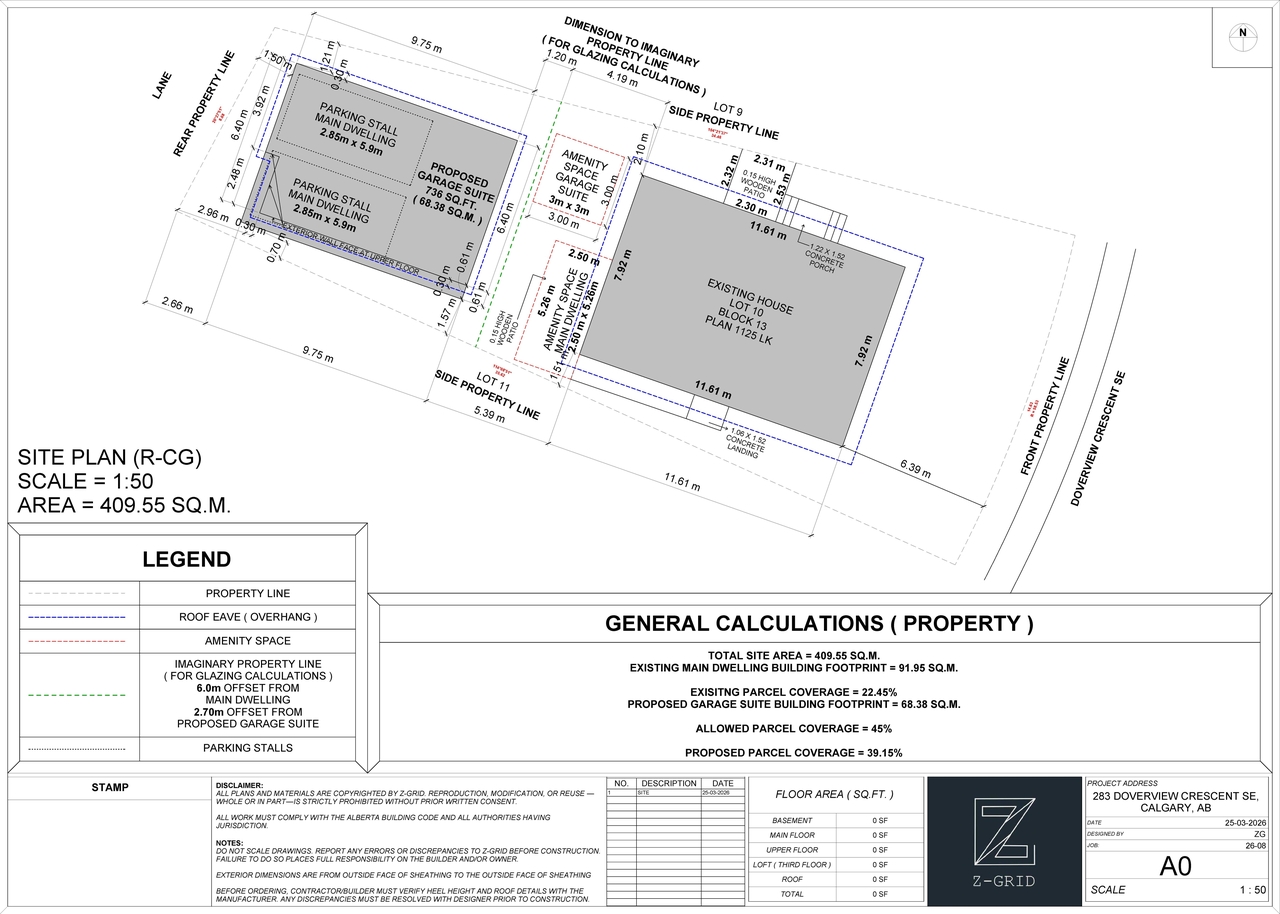 Construction site plan for project from page 1 of the file 'DP2026-02329 DMAP Plans (Submitted) 2026-04-22 (7MB)'