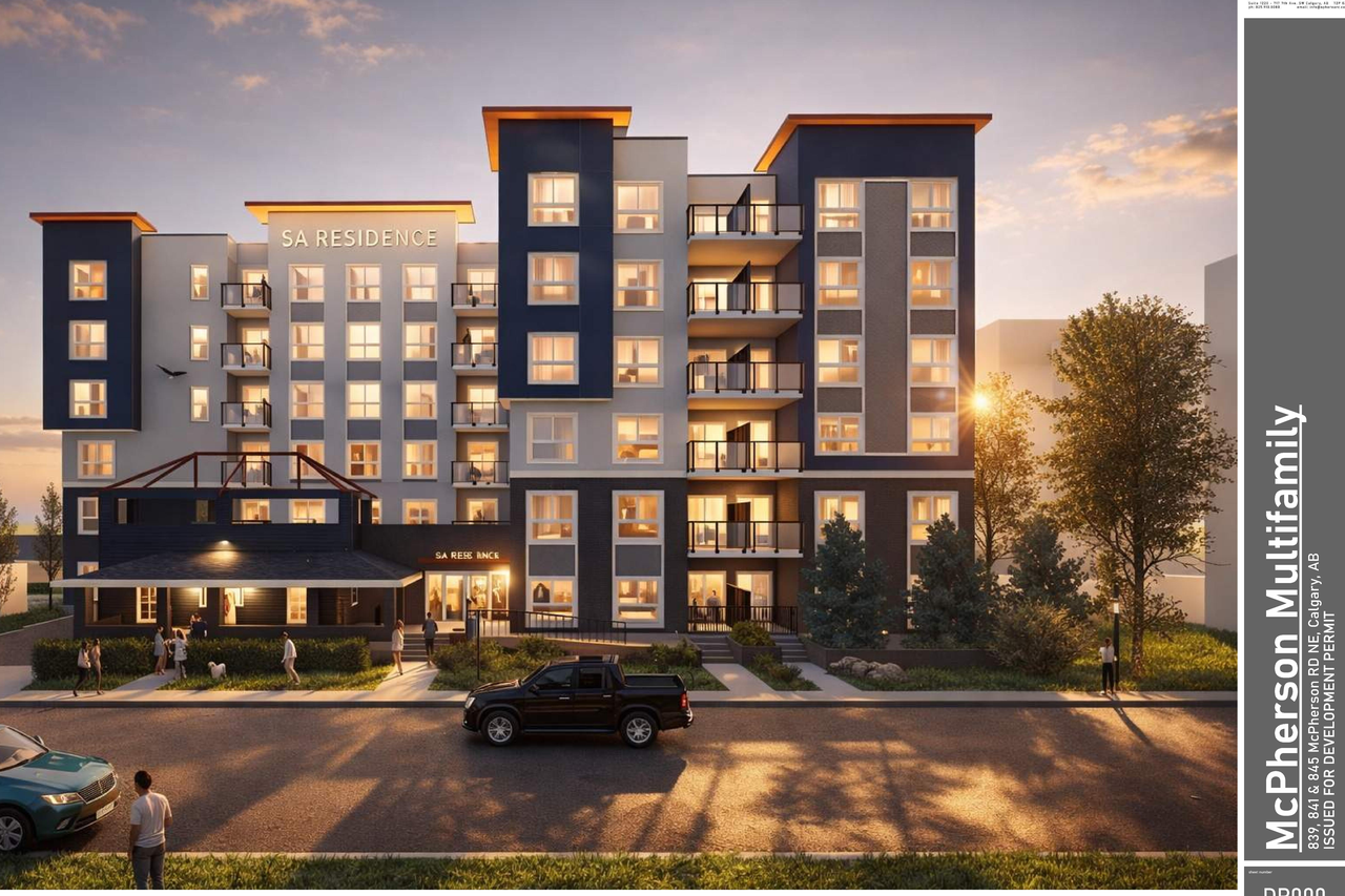 Rendering of building from page 1 of the file 'DP2026-02353 DMAP Plans Submitted (8MB) 2026-04-23'