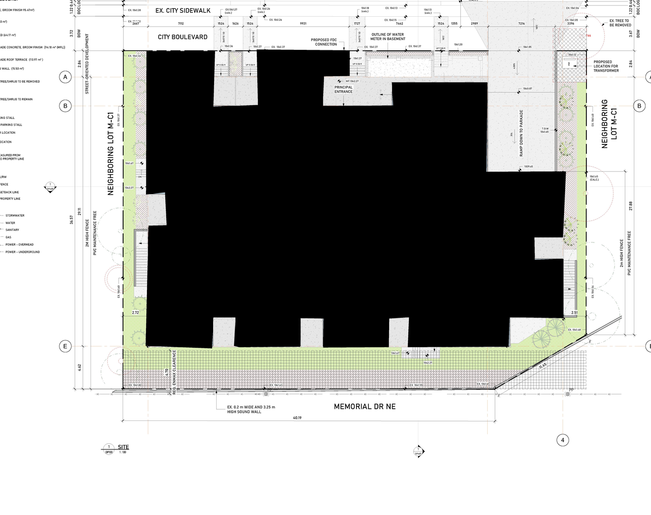 Construction site plan for project from page 2 of the file 'DP2026-02353 DMAP Plans Submitted (8MB) 2026-04-23'