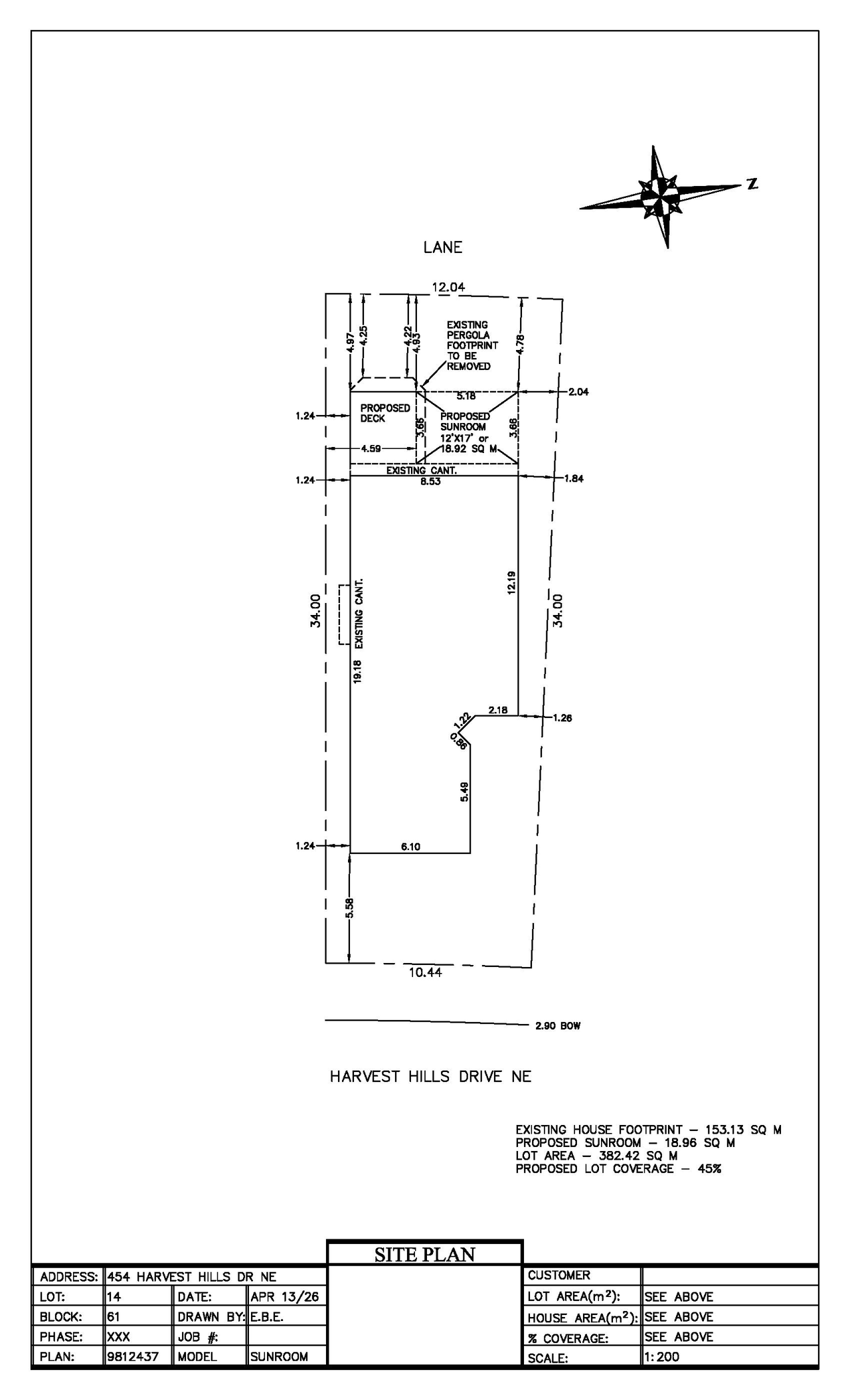 Construction site plan for project from page 1 of the file 'DP2026-02367 DMAP Plans (Submitted) 2026-04-23 (1MB)'