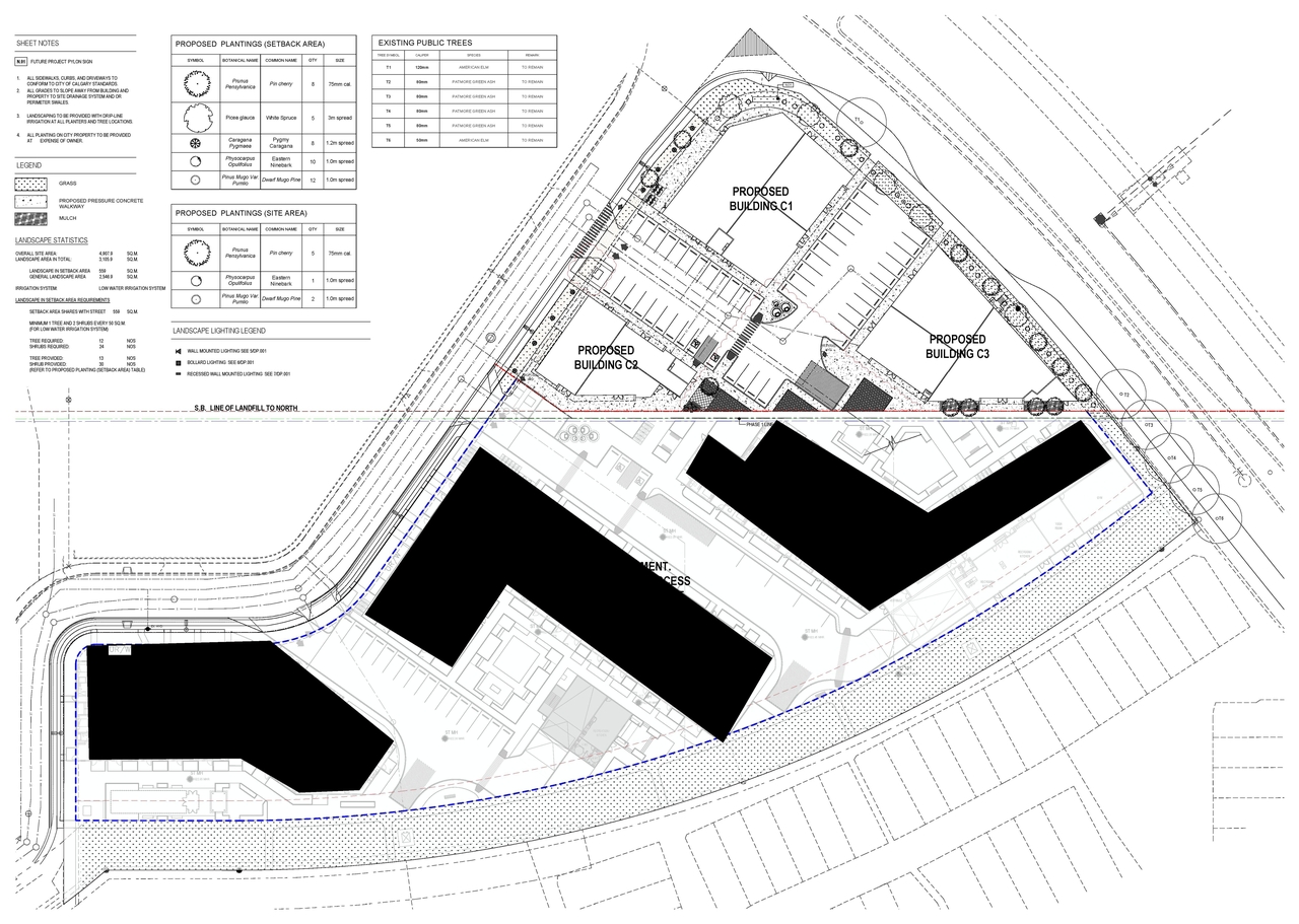Construction site plan for project from page 3 of the file 'DP2026-02387 DMAP Plans (Submitted) 2026-04-24 (7MB)'
