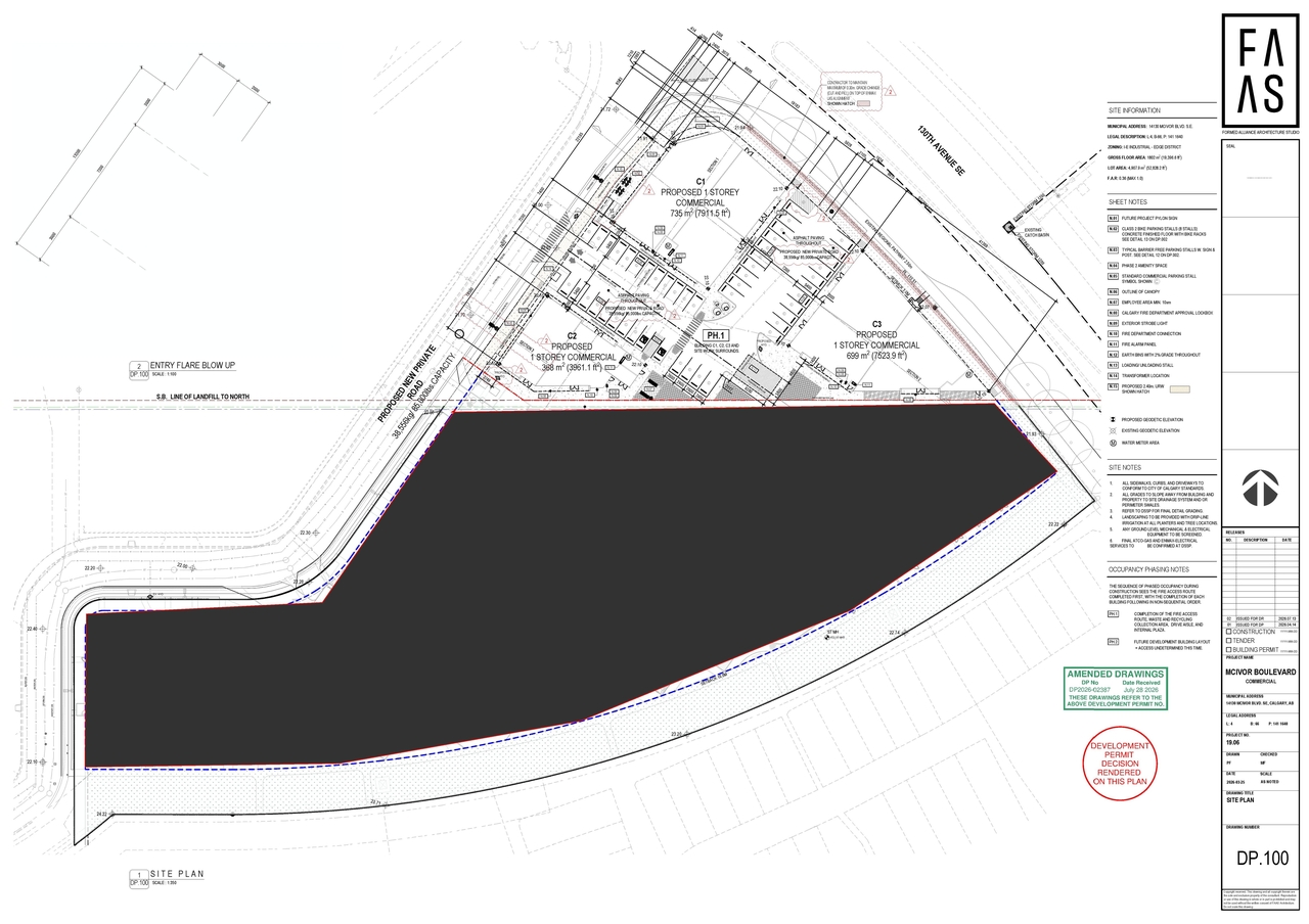 Construction site plan for project from page 5 of the file 'DP2026-02387 - DMAP DECISION RENDERED (8MB) 2026-08-25'