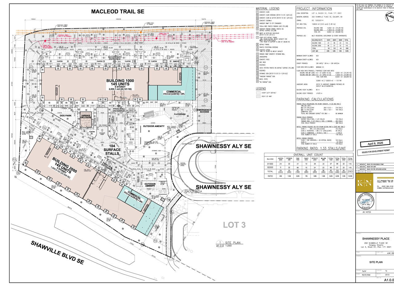 Construction site plan for project from page 1 of the file 'DP2026-02388 DMAP Plans Submitted (7MB) 2026-04-24'