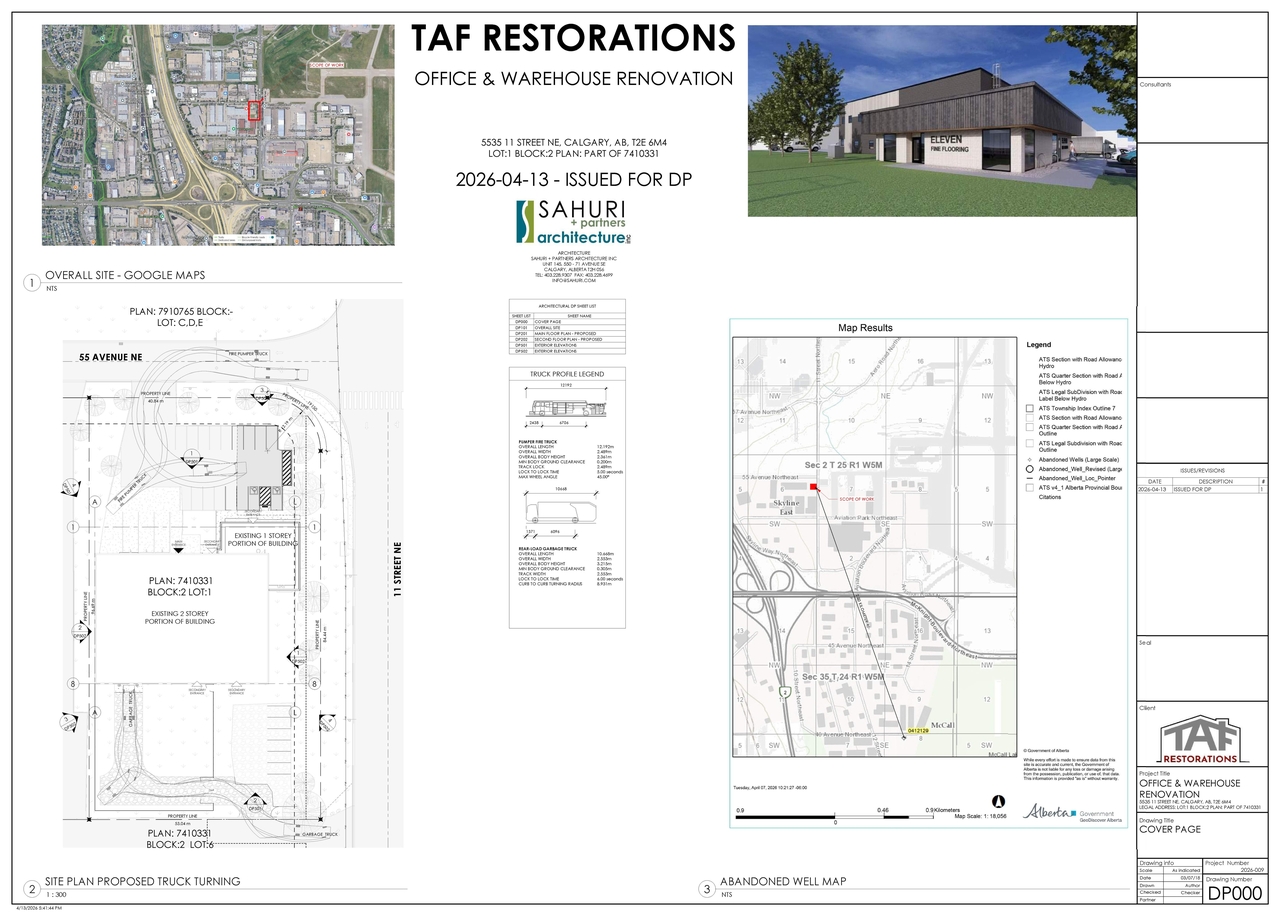 Construction site plan for project from page 1 of the file 'DP2026-02391 DMAP Plans Submitted 2026-05-05 4MB'