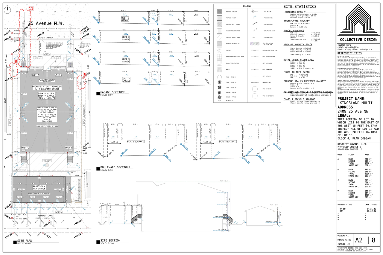 Construction site plan for project from page 2 of the file 'DP2026-02407 DMAP Plans (Amended) 2026-06-11 (6MB)'