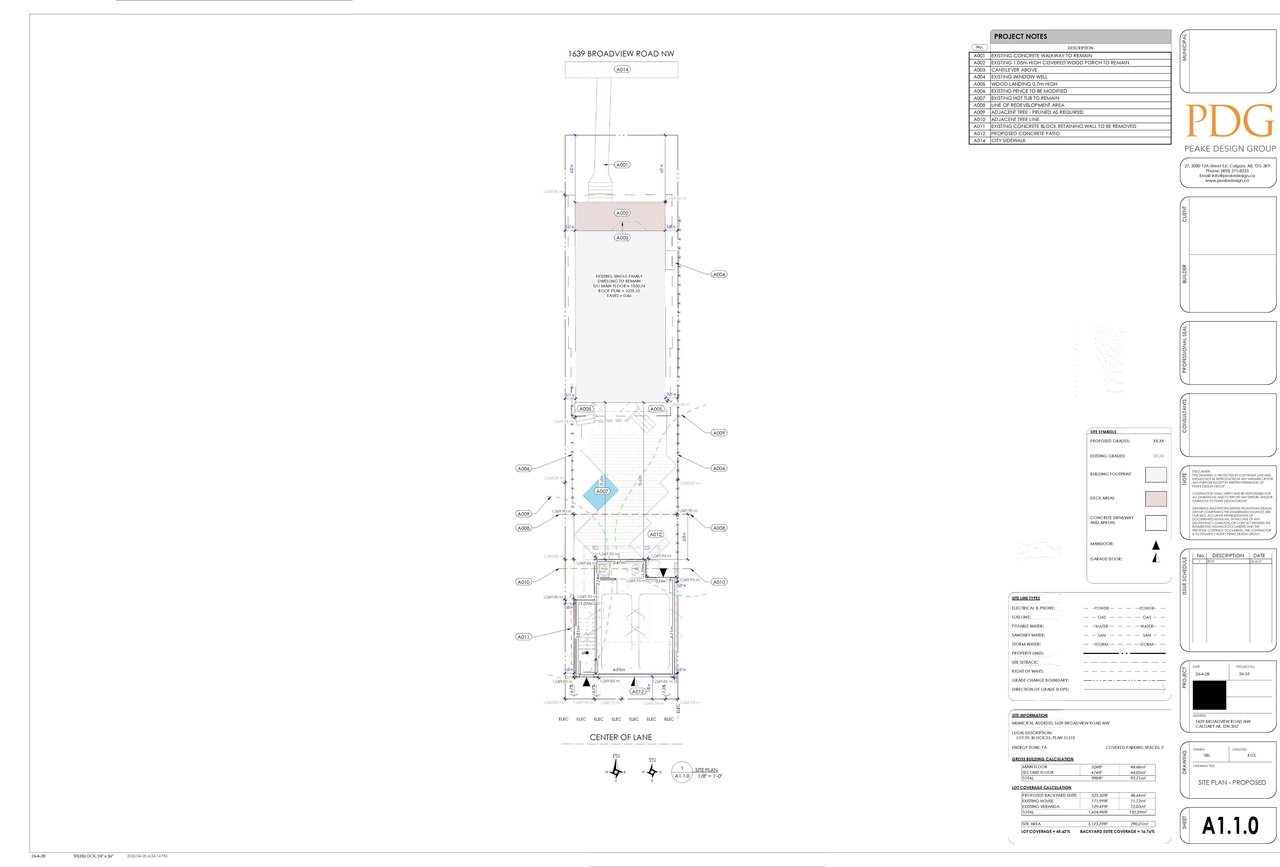 Construction site plan for project from page 2 of the file 'DP2026-02469 DMAP Plans (Submitted)2026-04-28 (2MB)'
