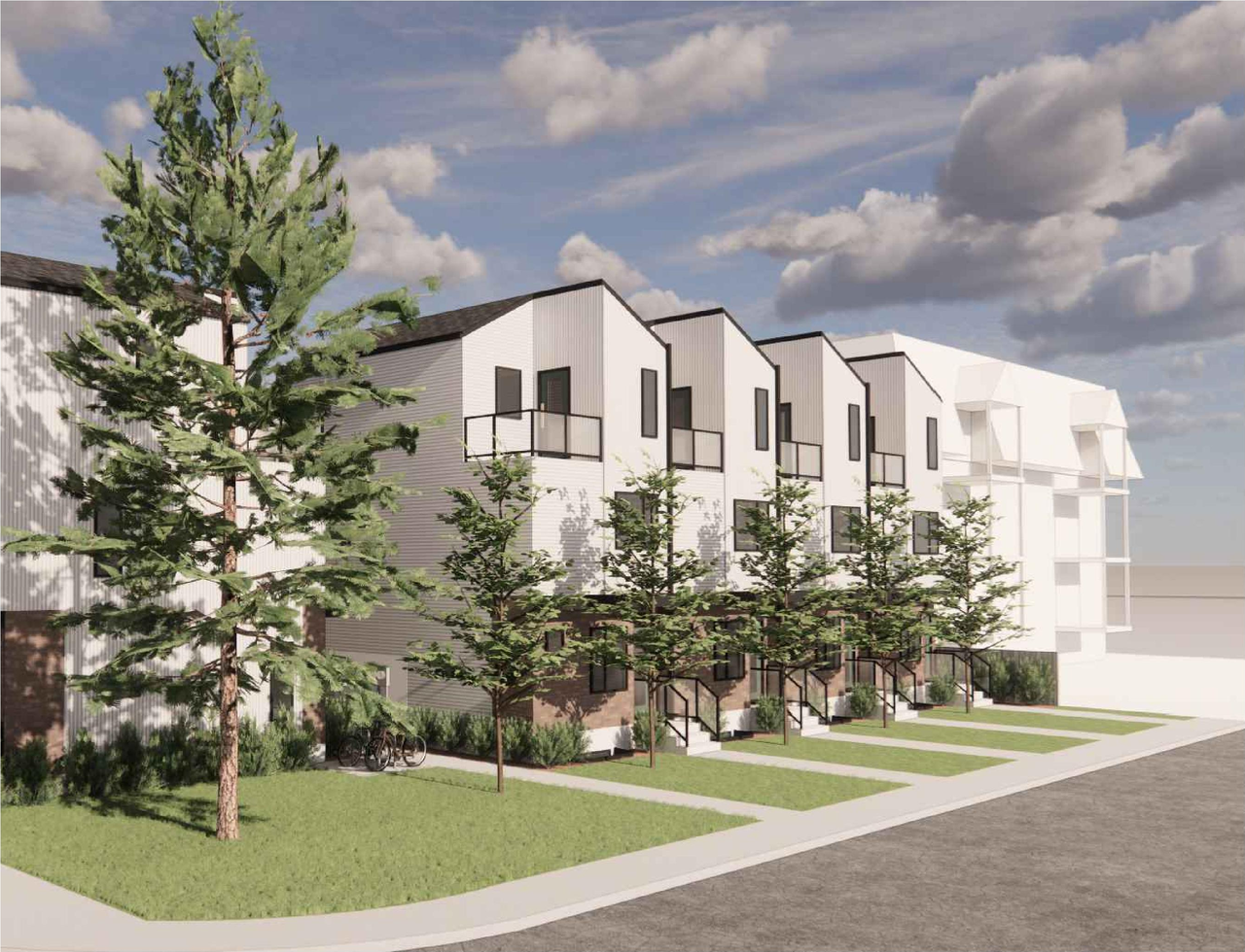 Rendering of building from page 3 of the file 'DMAP Plans (Submitted) DP2026-02477 (2MB) 2026-04-29'