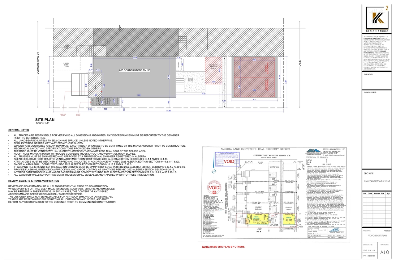 Construction site plan for project from page 1 of the file 'DP2026-02505 DMAP Plans Submitted 2026-07-07 1MB'