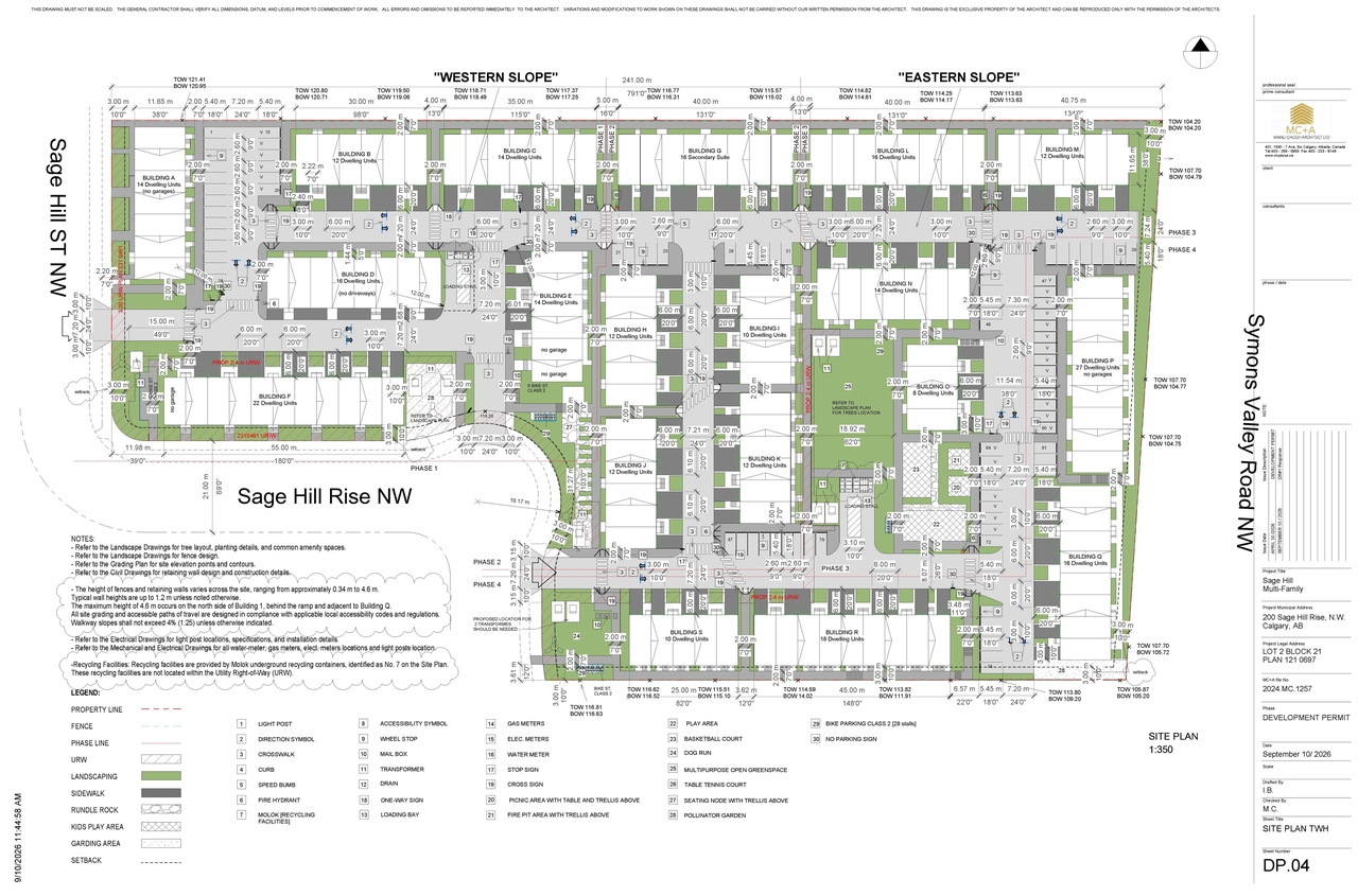 Construction site plan for project from page 5 of the file 'DP2026-02506 DMAP Plans (Amended) 2026-09-14 (10MB)'